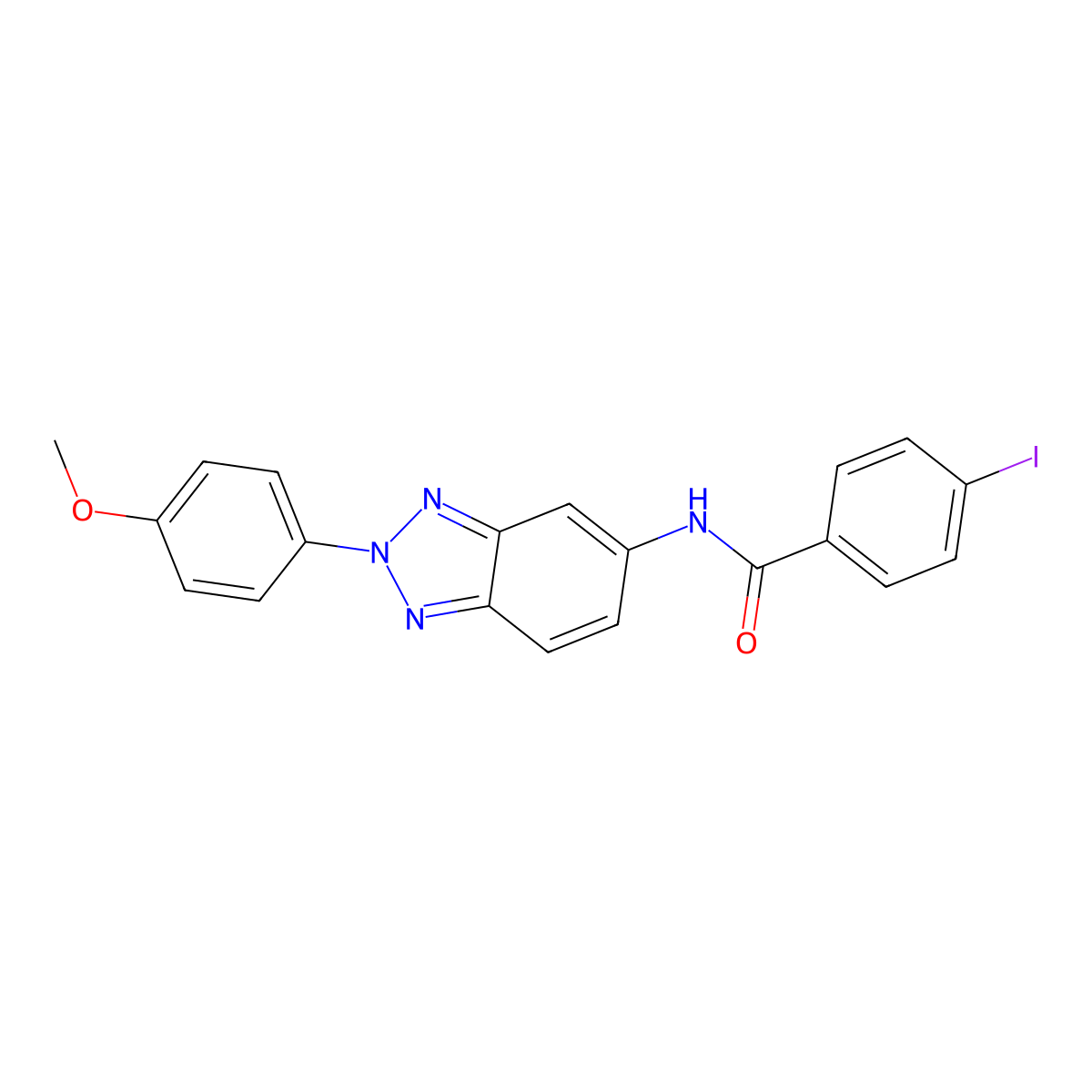 4-iodo-N-[2-(4-methoxyphenyl)benzotriazol-5-yl]benzamide molecular structure, CAS 5747-91-1