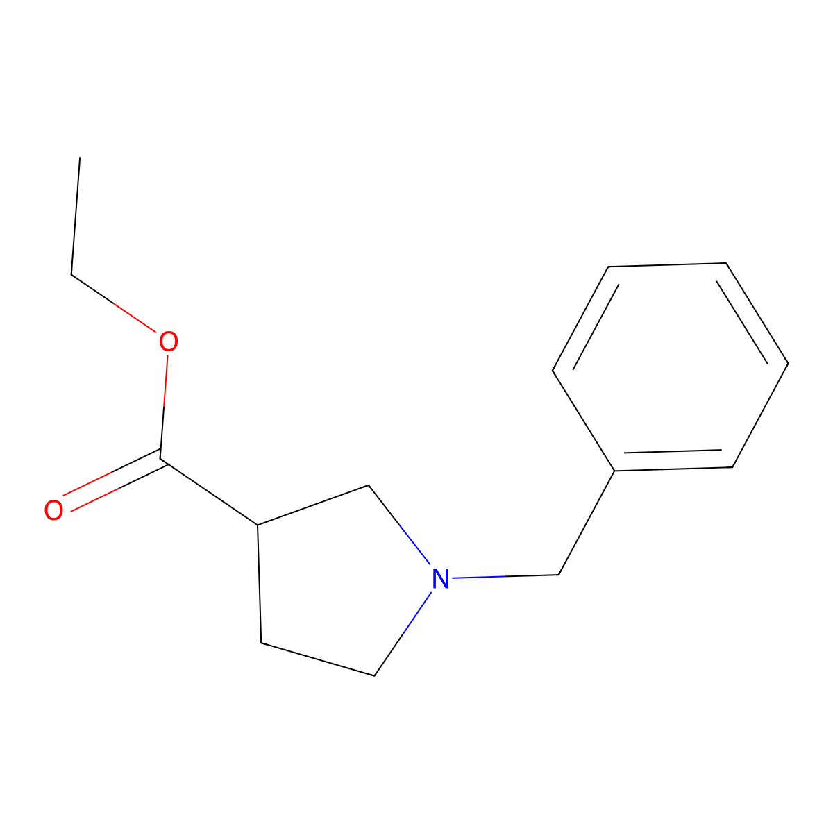 Ethyl 1-benzylpyrrolidine-3-carboxylate molecular structure, CAS 5747-92-2