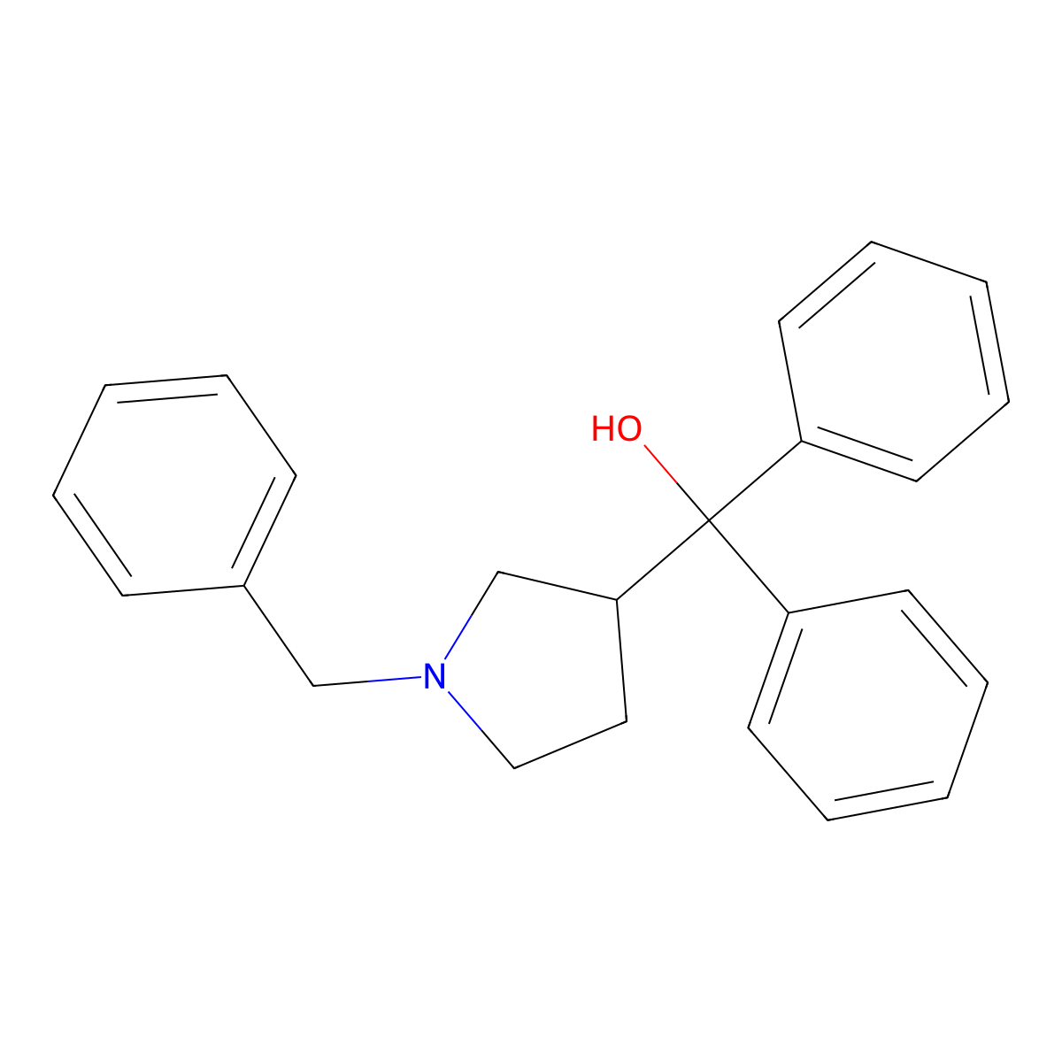 (1-Benzylpyrrolidin-3-yl)(diphenyl)methanol molecular structure, CAS 5747-93-3