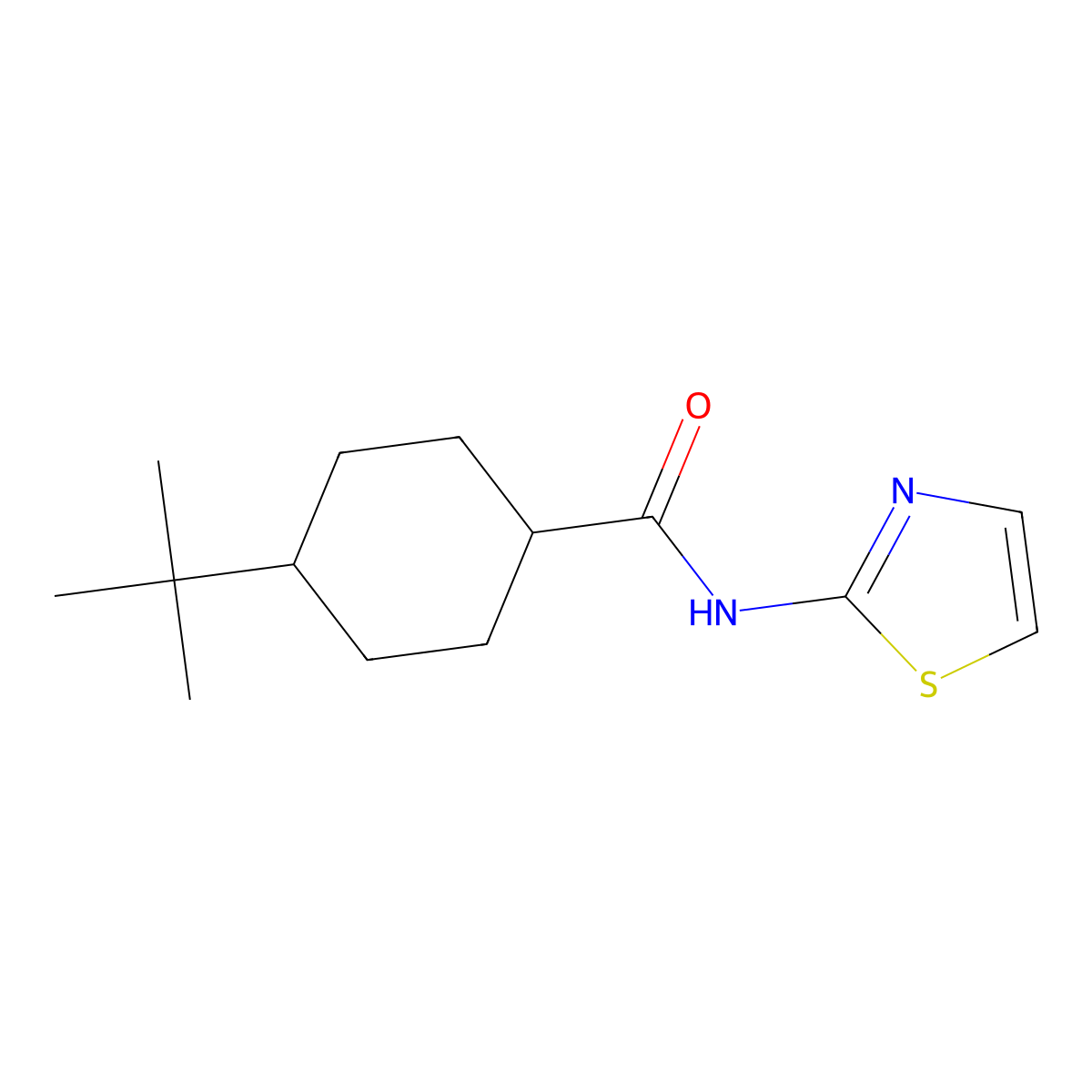 4-tert-butyl-N-(1,3-thiazol-2-yl)cyclohexane-1-carboxamide molecular structure, CAS 574707-94-1