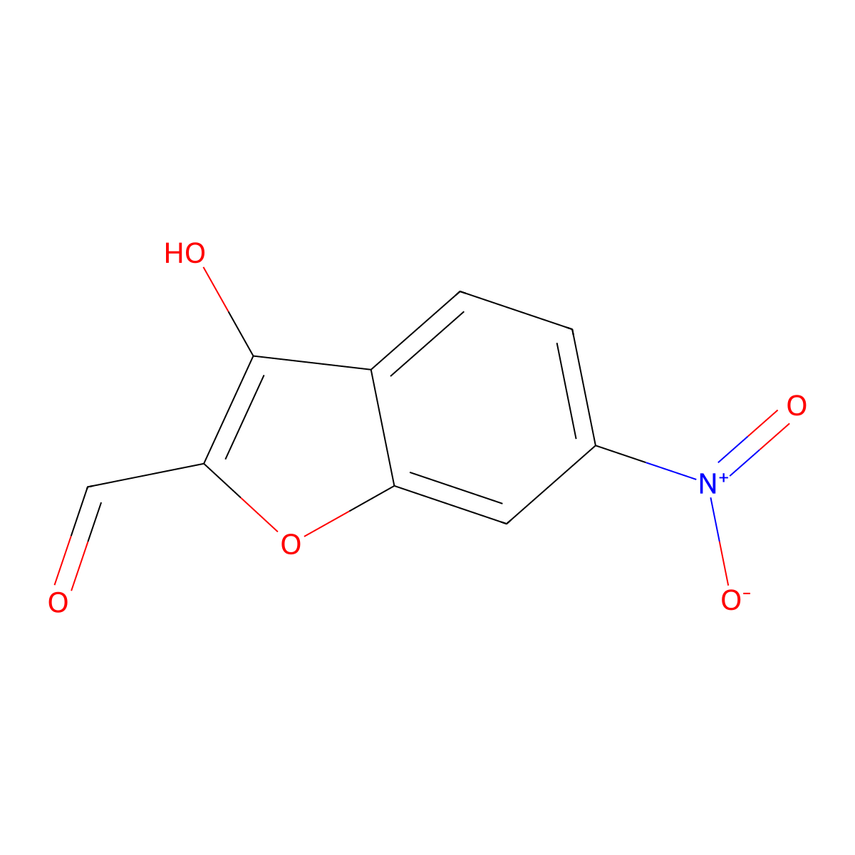 3-Hydroxy-6-nitro-1-benzofuran-2-carbaldehyde molecular structure, CAS 574708-79-5