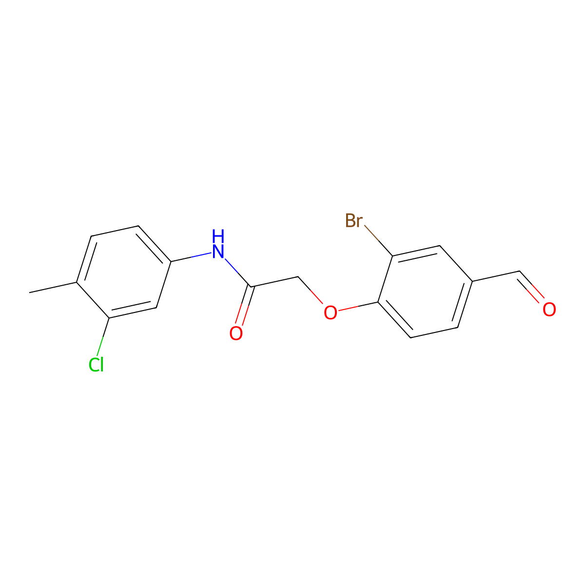 2-(2-bromo-4-formylphenoxy)-N-(3-chloro-4-methylphenyl)acetamide molecular structure, CAS 574709-04-9