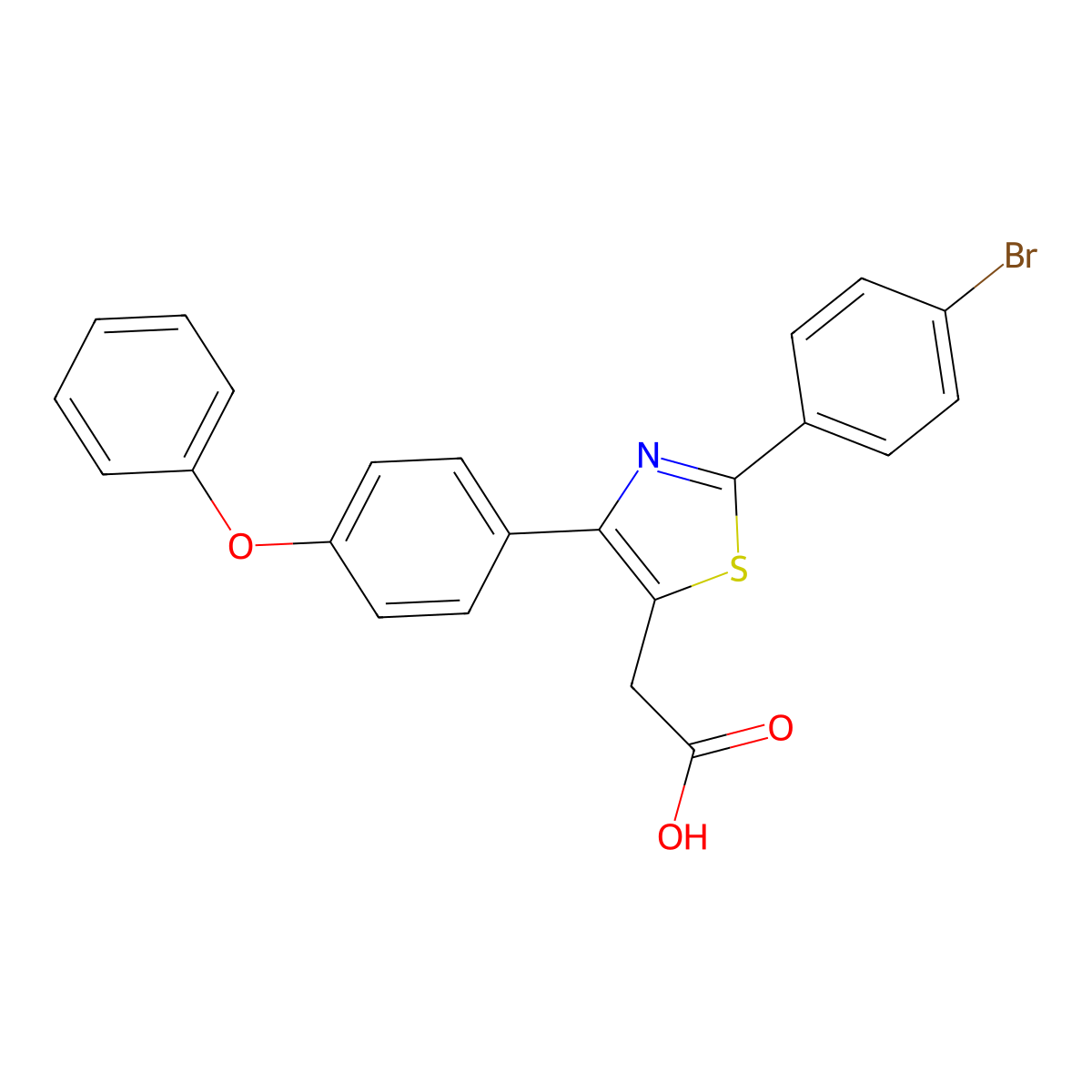 [2-(4-Bromophenyl)-4-(4-phenoxyphenyl)-1,3-thiazol-5-yl]acetic acid molecular structure, CAS 574709-74-3
