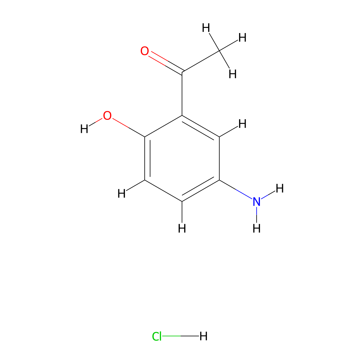 1-(5-Amino-2-hydroxyphenyl)ethan-1-one--hydrogen chloride (1/1) molecular structure, CAS 57471-32-6
