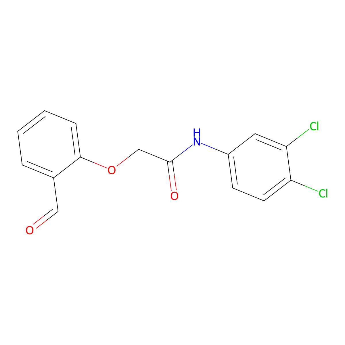 N-(3,4-dichlorophenyl)-2-(2-formylphenoxy)acetamide molecular structure, CAS 574710-18-2