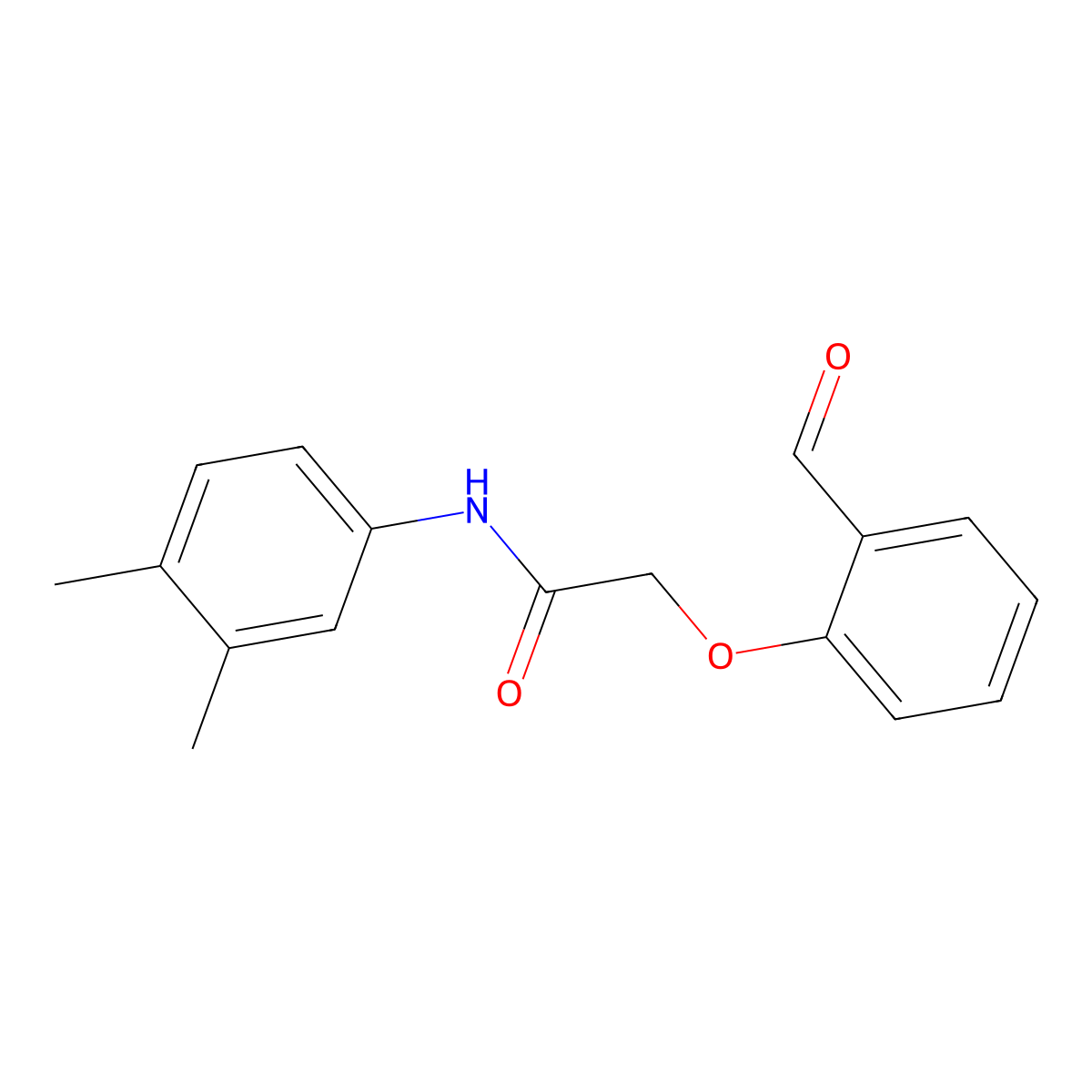 N-(3,4-dimethylphenyl)-2-(2-formylphenoxy)acetamide molecular structure, CAS 574710-30-8