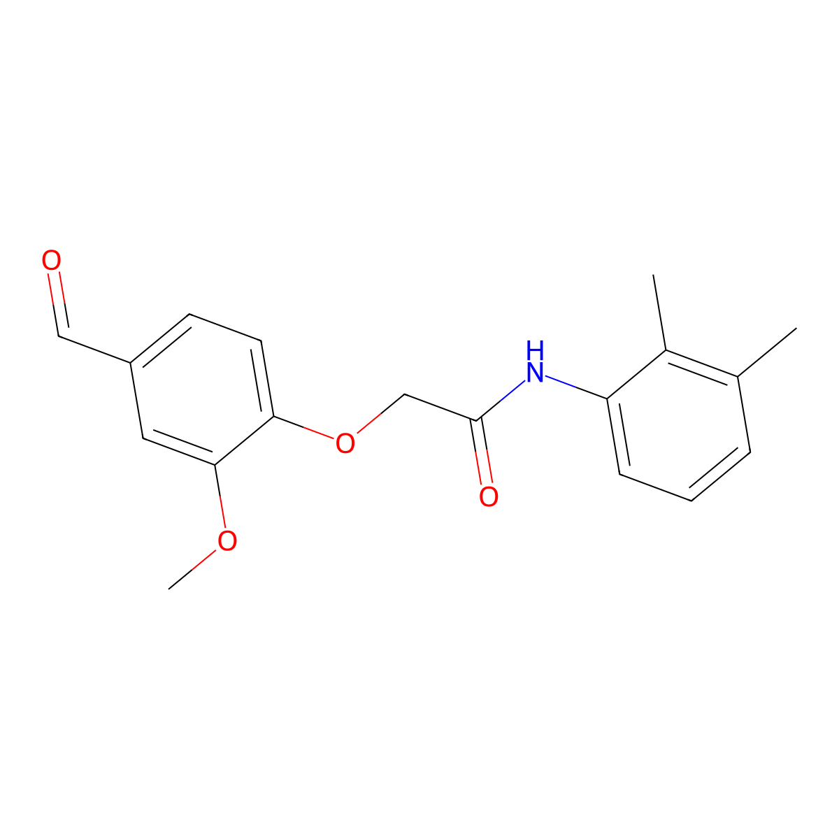 N-(2,3-dimethylphenyl)-2-(4-formyl-2-methoxyphenoxy)acetamide molecular structure, CAS 574711-16-3