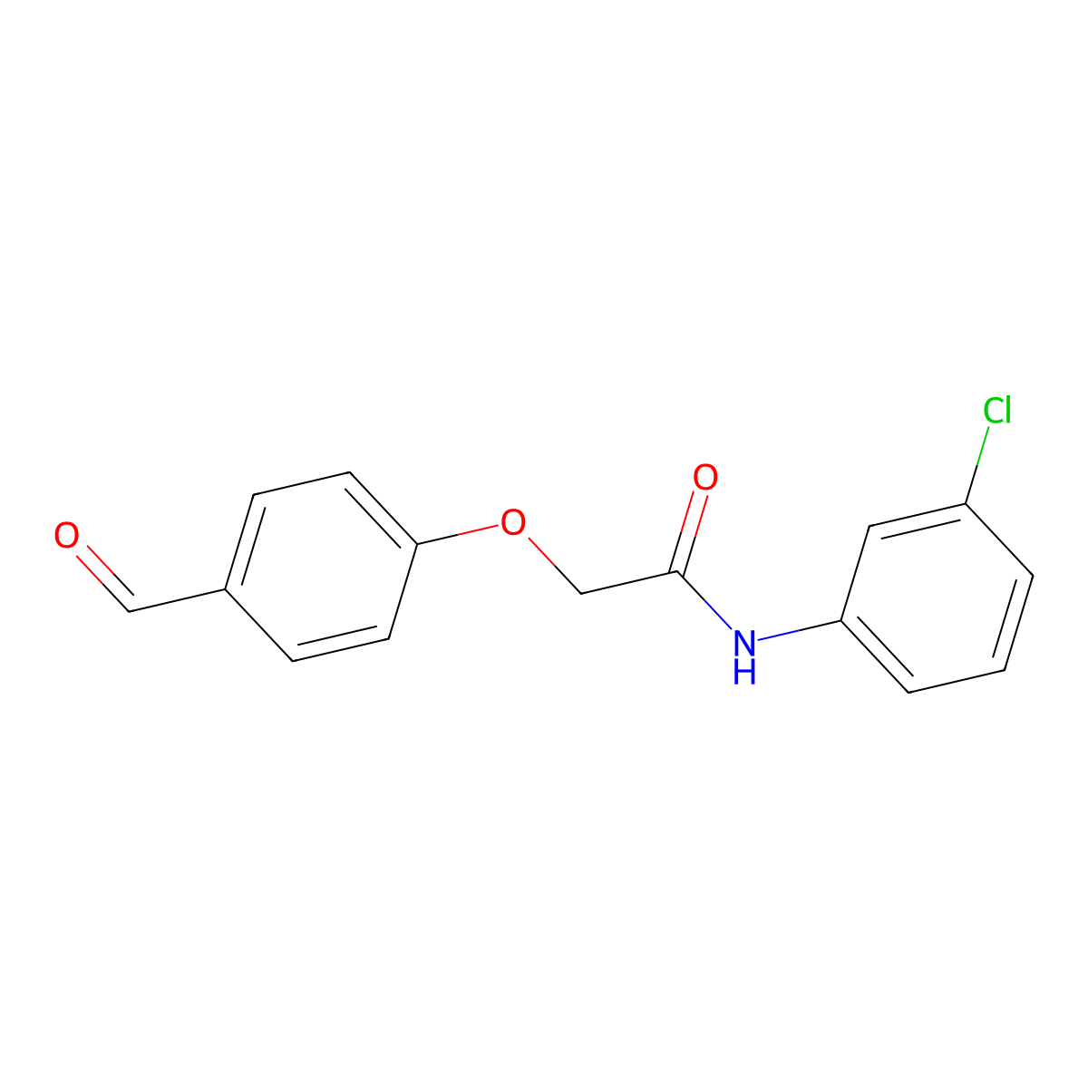 N-(3-chlorophenyl)-2-(4-formylphenoxy)acetamide molecular structure, CAS 574711-99-2