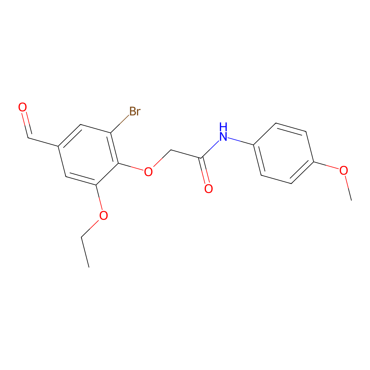 2-(2-bromo-6-ethoxy-4-formylphenoxy)-N-(4-methoxyphenyl)acetamide molecular structure, CAS 574712-48-4