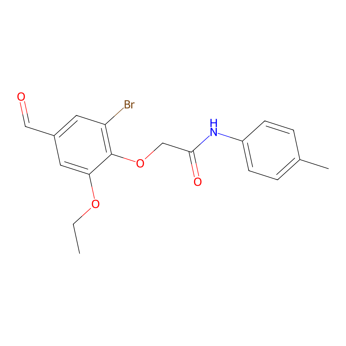 2-(2-bromo-6-ethoxy-4-formylphenoxy)-N-(4-methylphenyl)acetamide molecular structure, CAS 574712-50-8