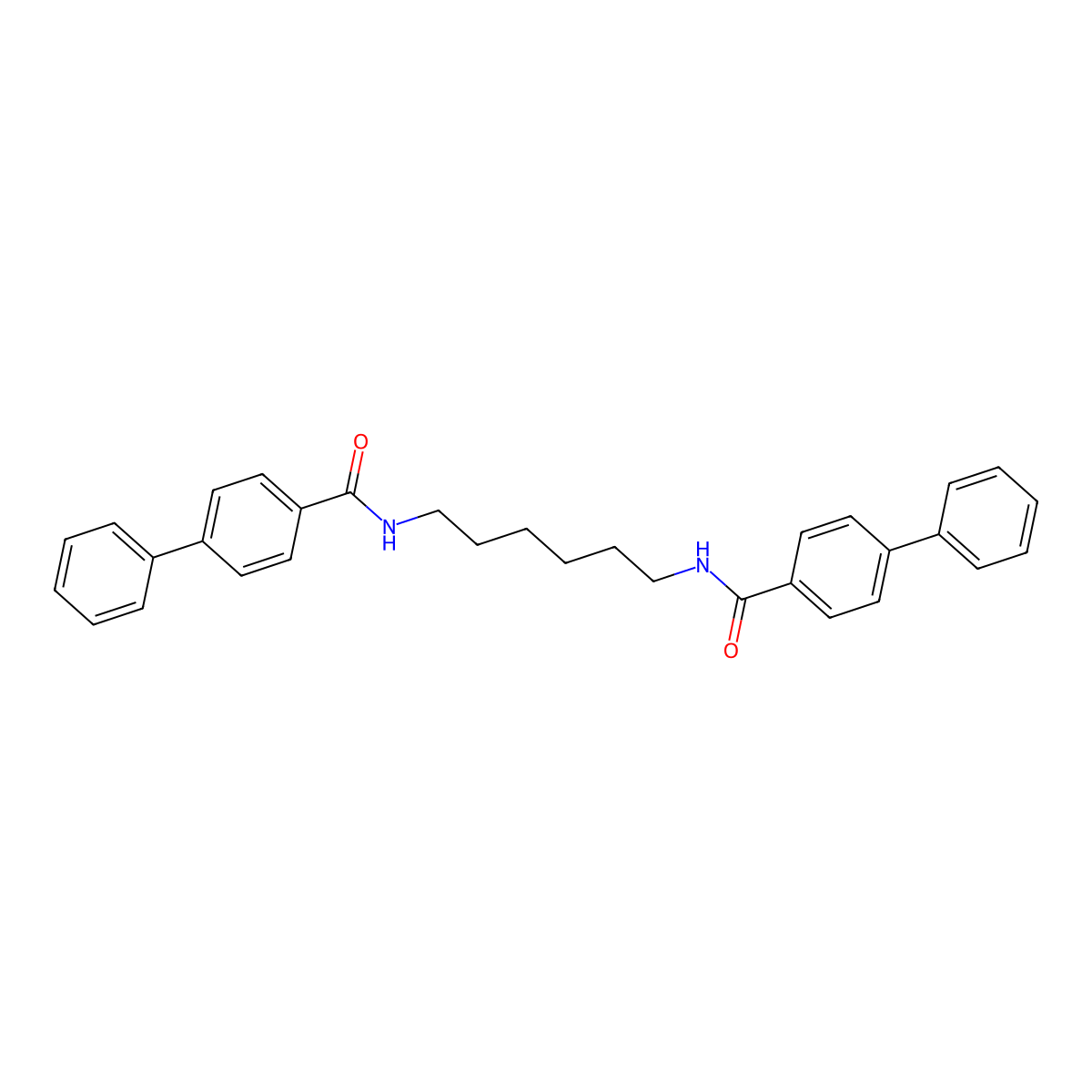 N,N'-1,6-hexanediyldi(4-biphenylcarboxamide) molecular structure, CAS 574713-15-8
