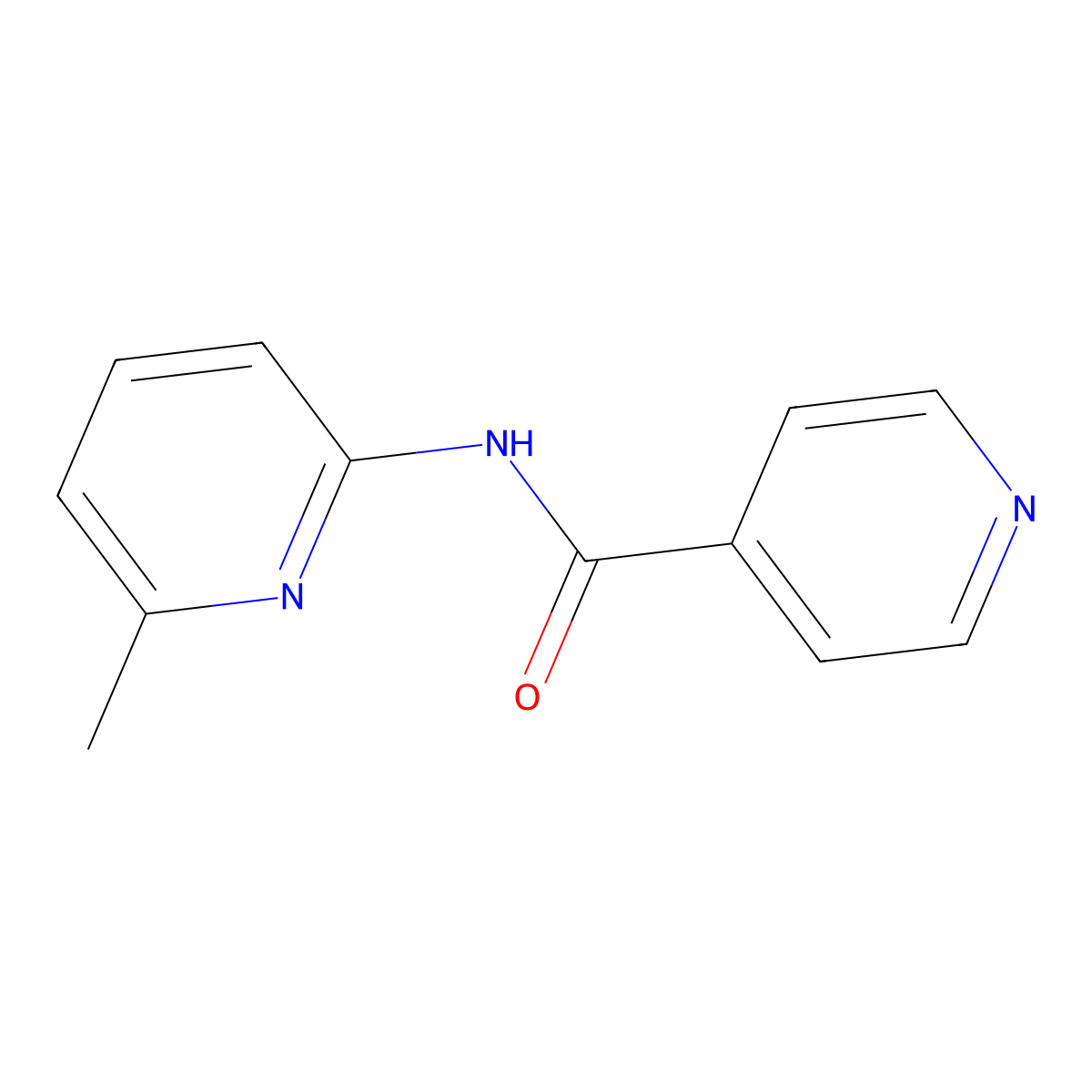 N-(6-methylpyridin-2-yl)pyridine-4-carboxamide molecular structure, CAS 574714-26-4