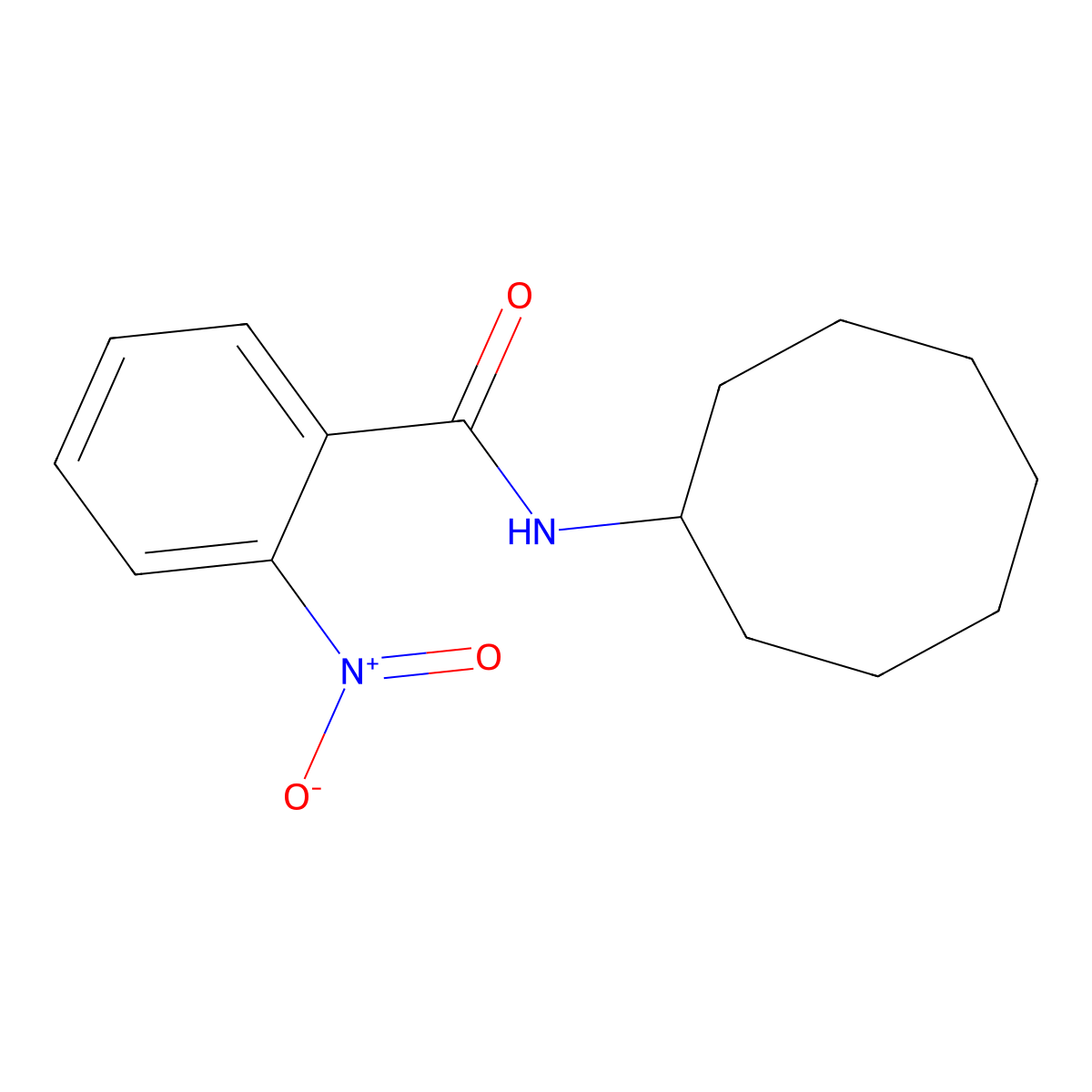 N-cyclooctyl-2-nitrobenzamide molecular structure, CAS 574715-94-9