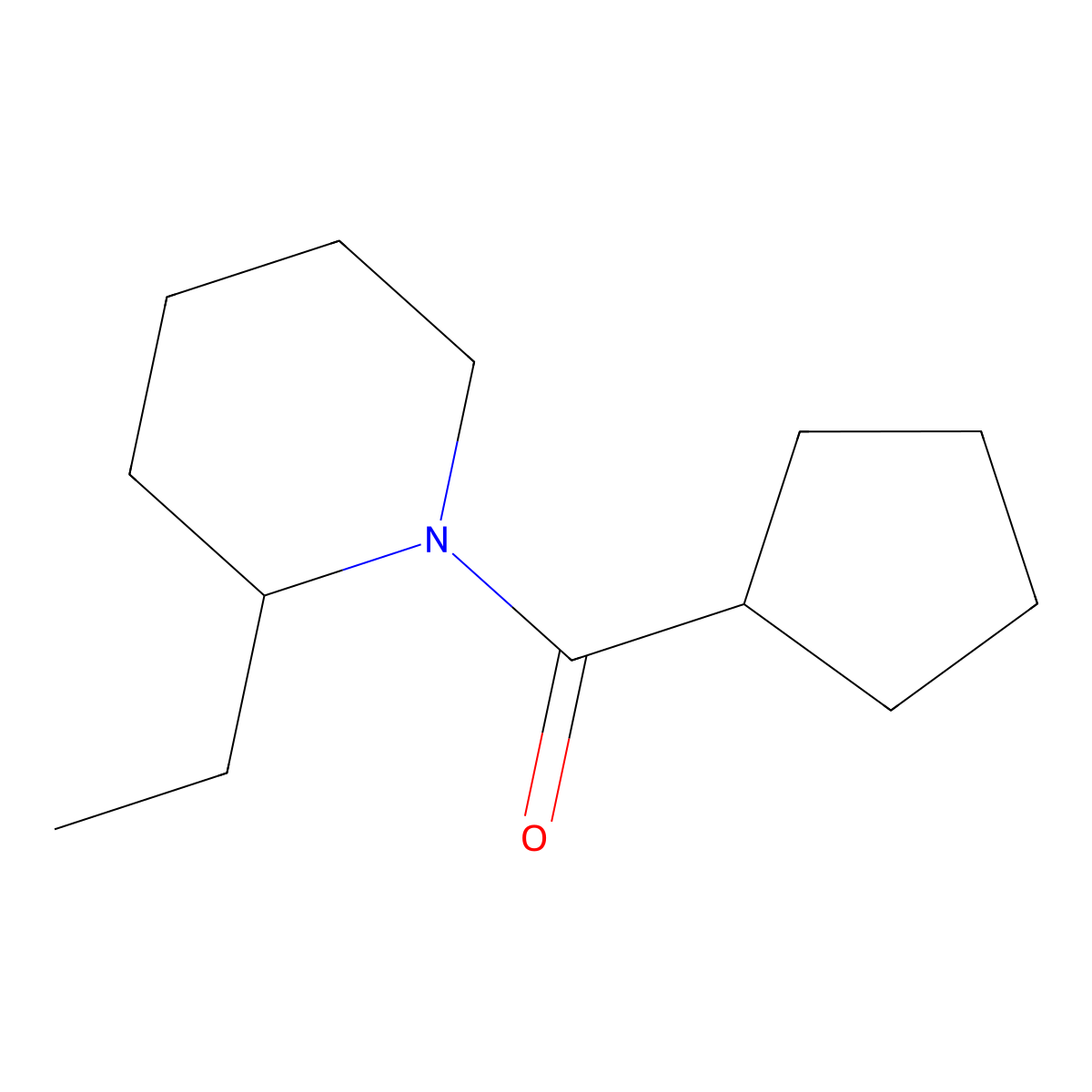 Cyclopentyl(2-ethylpiperidin-1-yl)methanone molecular structure, CAS 574718-40-4