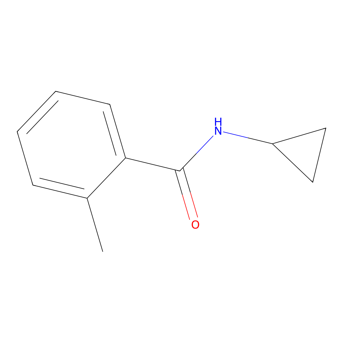 N-cyclopropyl-2-methylbenzamide molecular structure, CAS 574718-63-1