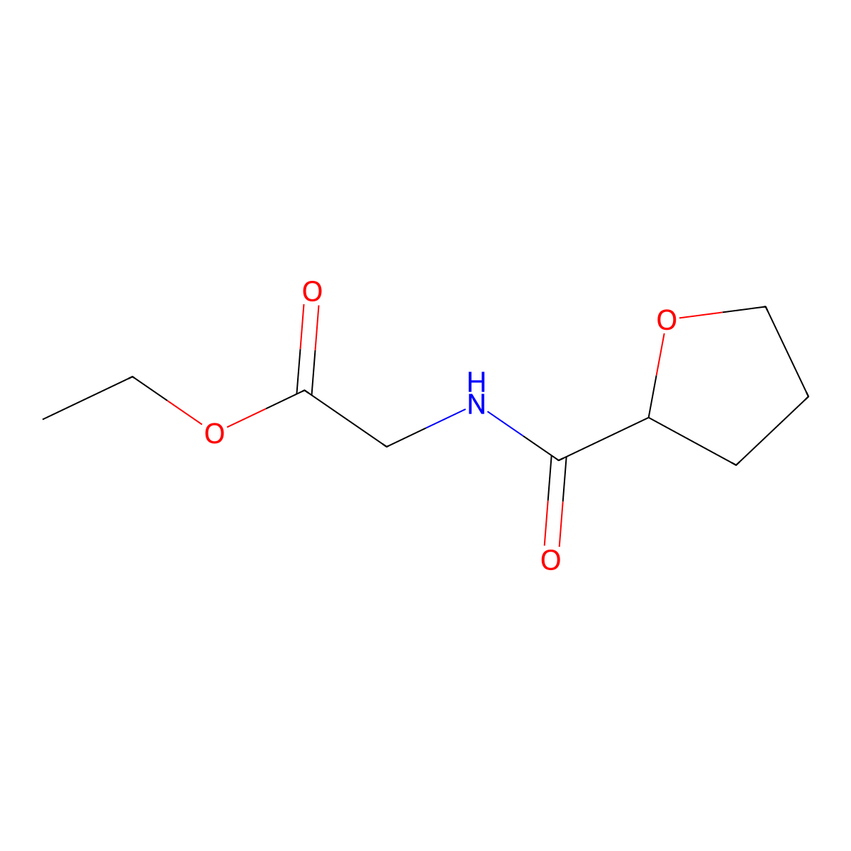 Ethyl 2-(oxolan-2-ylcarbonylamino)acetate molecular structure, CAS 574719-90-7