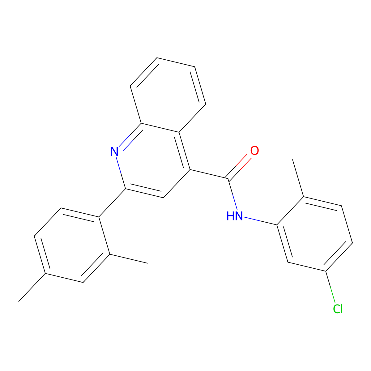 N-(5-chloro-2-methylphenyl)-2-(2,4-dimethylphenyl)quinoline-4-carboxamide molecular structure, CAS 574720-02-8