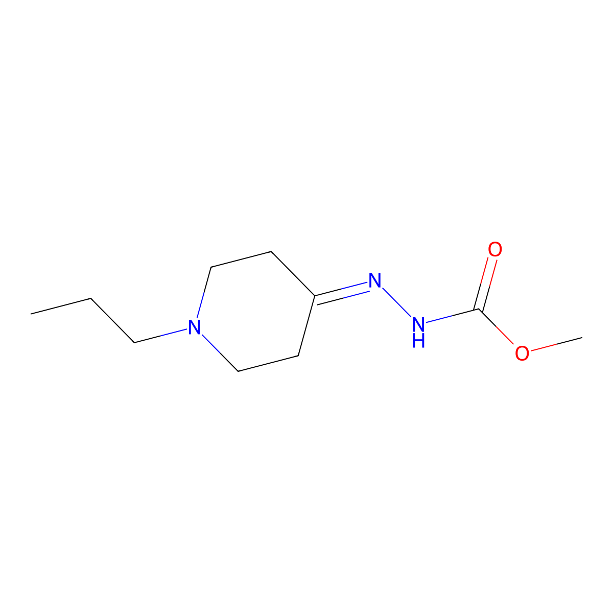 Methyl 2-(1-propylpiperidin-4-ylidene)hydrazinecarboxylate molecular structure, CAS 574720-10-8
