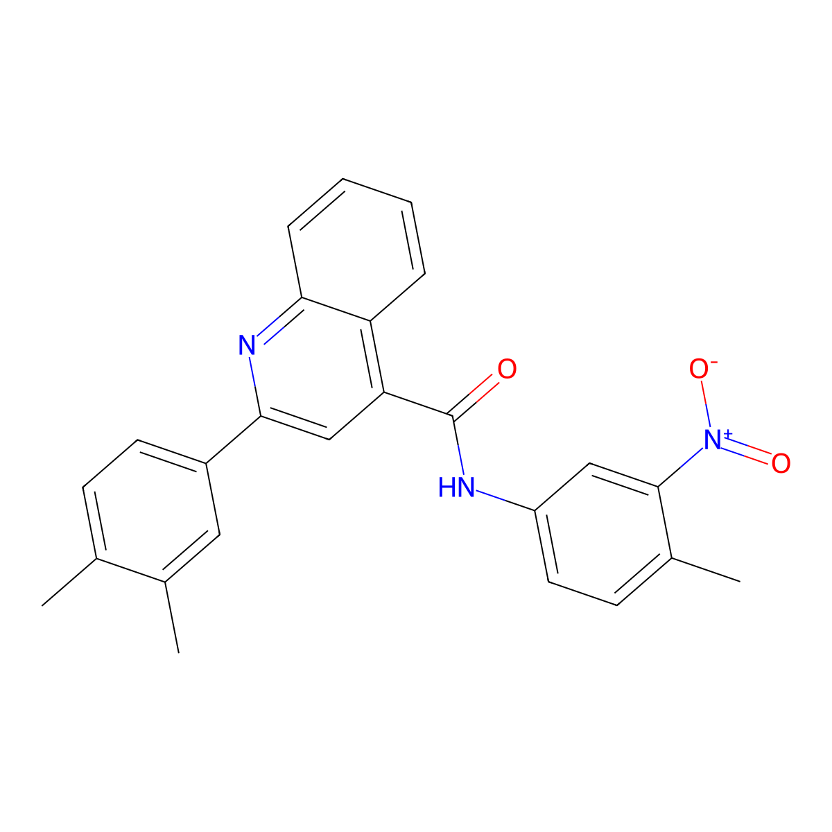 2-(3,4-dimethylphenyl)-N-(4-methyl-3-nitrophenyl)quinoline-4-carboxamide molecular structure, CAS 574720-88-0