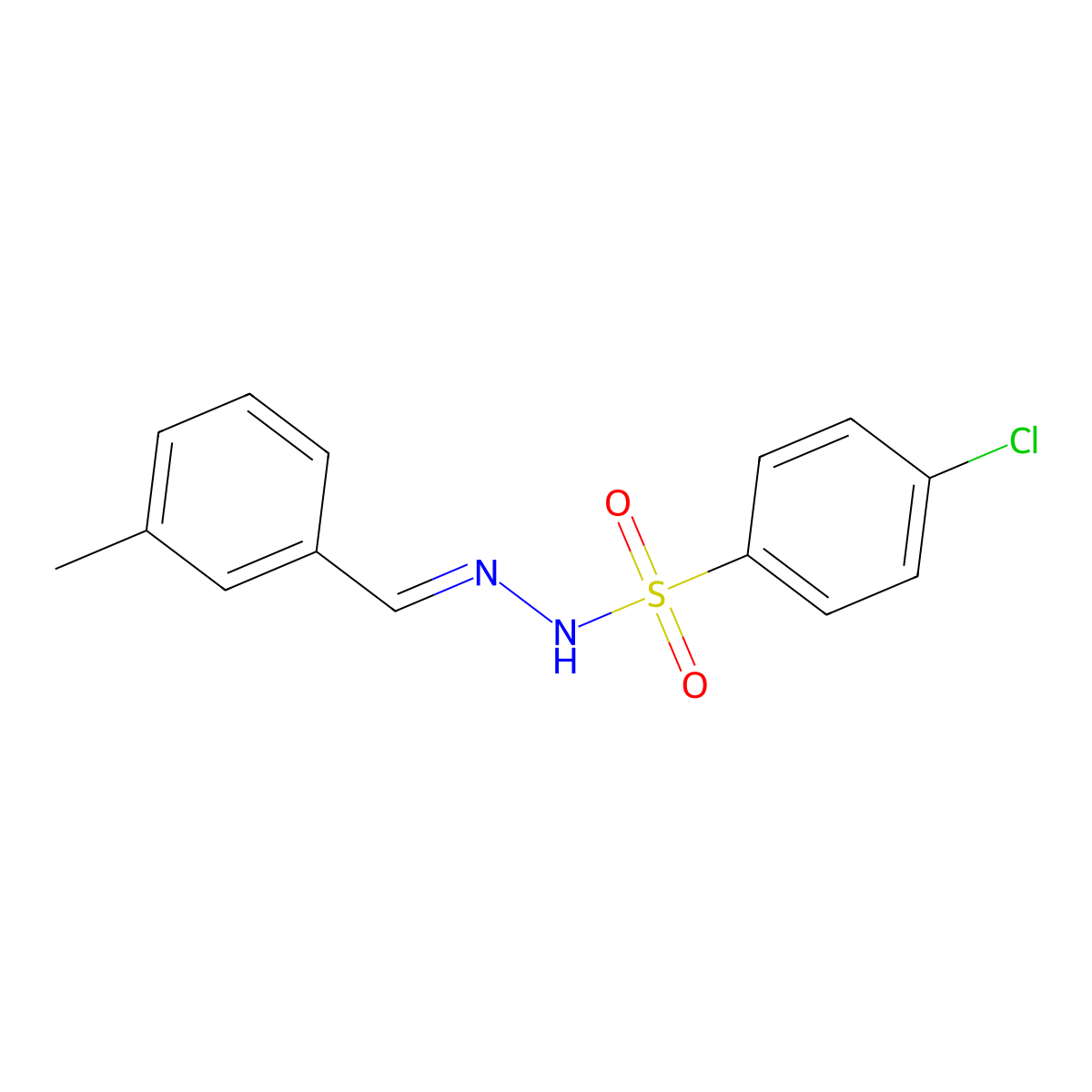 4-chloro-N'-[(E)-(3-methylphenyl)methylidene]benzenesulfonohydrazide molecular structure, CAS 574722-38-6