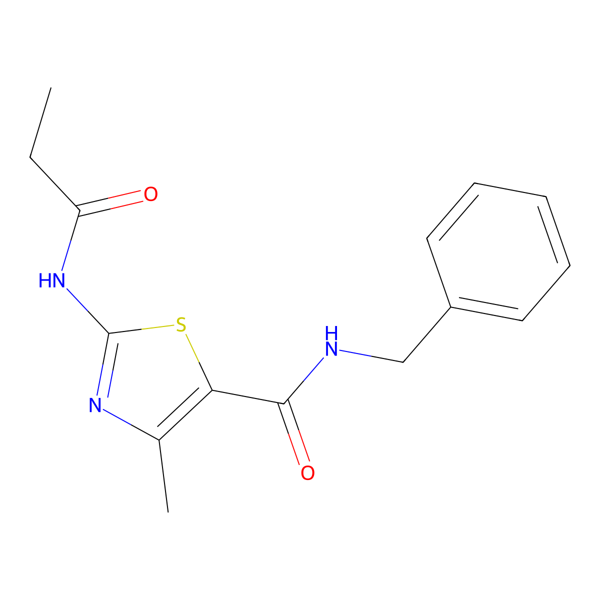 4-Methyl-2-propionylaminothiazole-5-carboxylic Acid Benzylamide molecular structure, CAS 574722-60-4