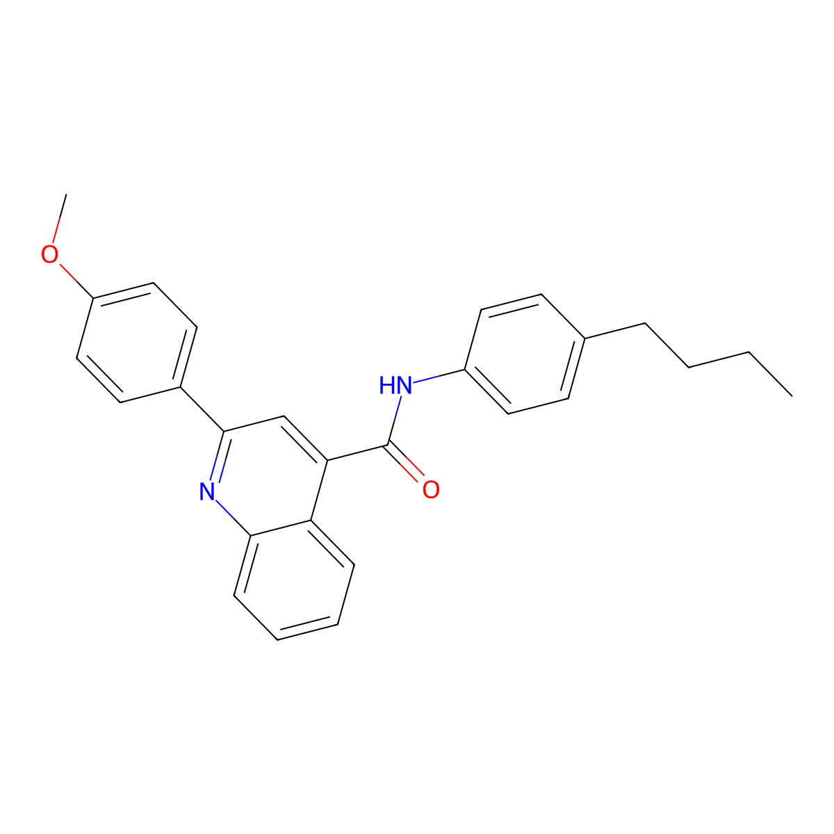 N-(4-butylphenyl)-2-(4-methoxyphenyl)quinoline-4-carboxamide molecular structure, CAS 574723-40-3