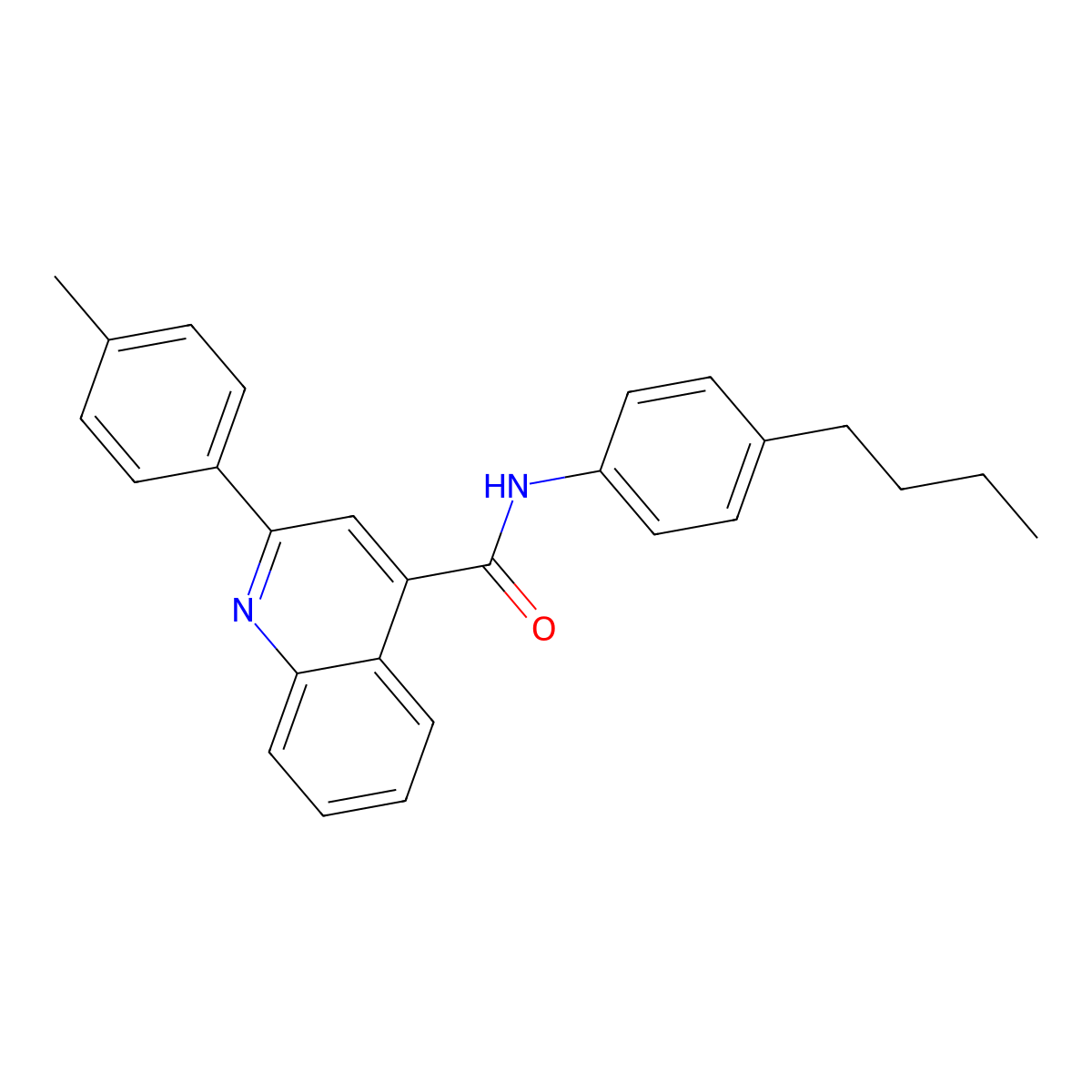 N-(4-butylphenyl)-2-(4-methylphenyl)quinoline-4-carboxamide molecular structure, CAS 574723-98-1