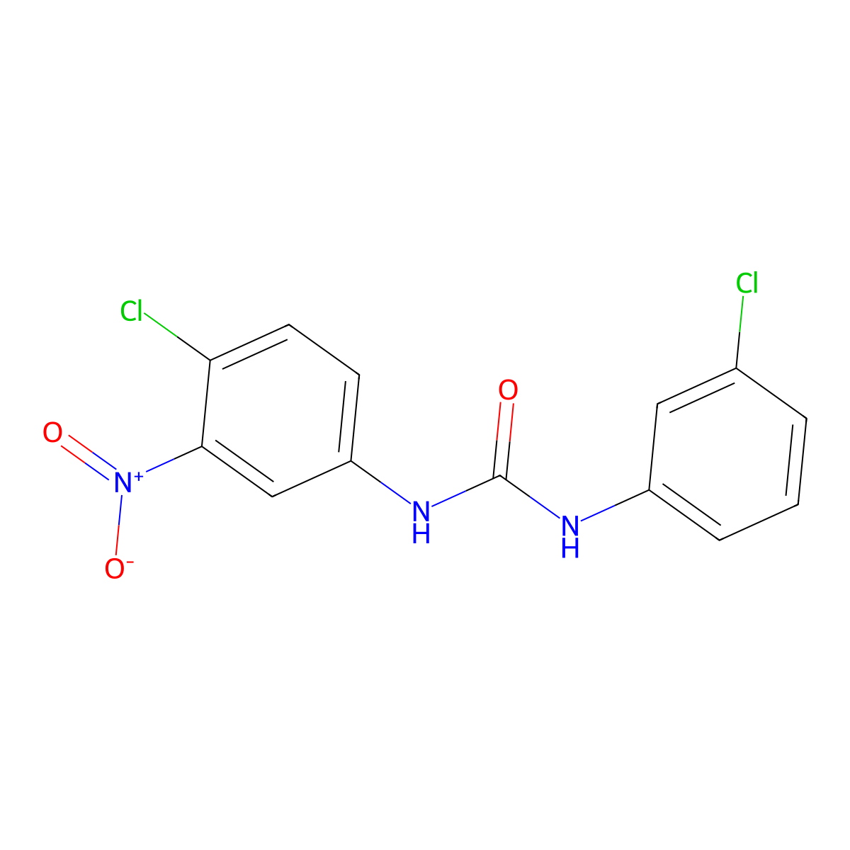 1-(4-Chloro-3-nitrophenyl)-3-(3-chlorophenyl)urea molecular structure, CAS 574724-12-2
