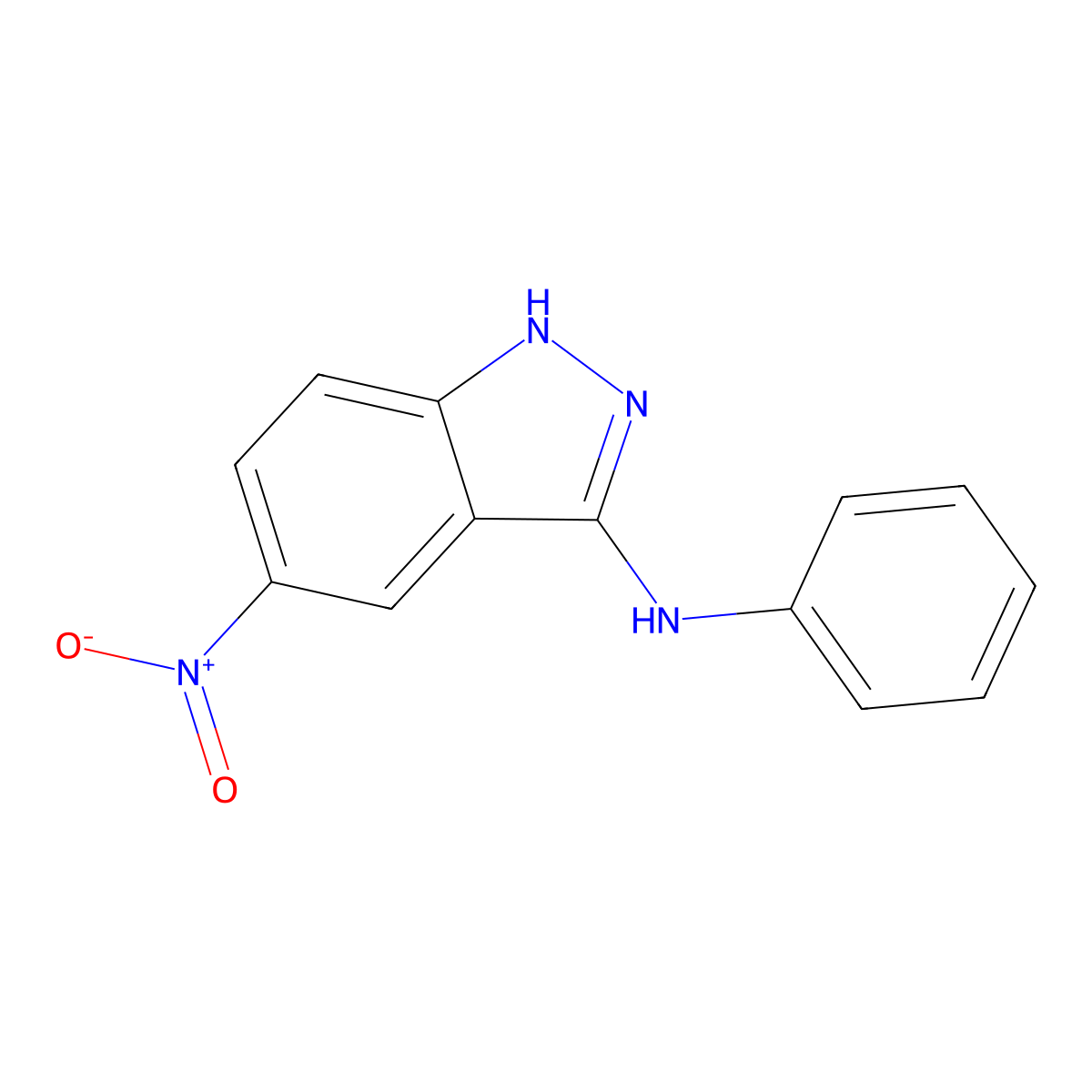 5-Nitro-N-phenyl-1H-indazol-3-amine molecular structure, CAS 574729-29-6