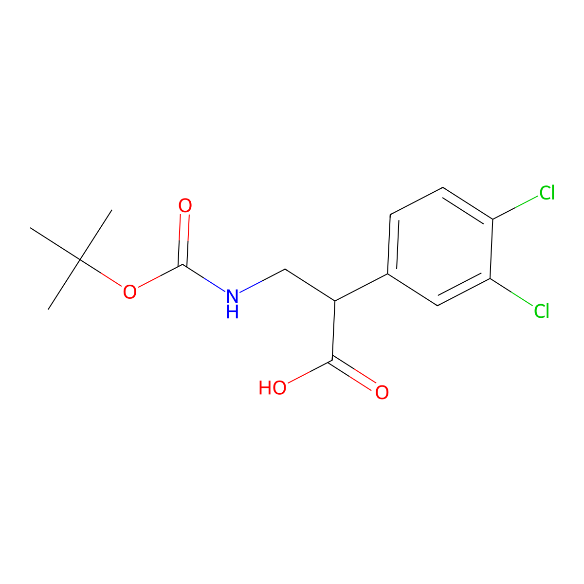 3-Tert-butoxycarbonylamino-2-(3,4-dichloro-phenyl)-propionic acid molecular structure, CAS 574729-44-5