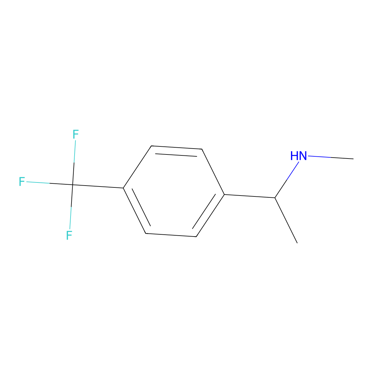 Methyl((1-(4-(trifluoromethyl)phenyl)ethyl))amine molecular structure, CAS 574731-05-8