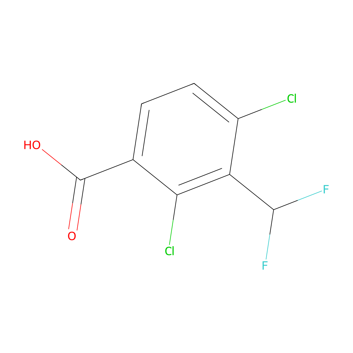 2,4-Dichloro-3-(difluoromethyl)benzoic acid molecular structure, CAS 574732-18-6