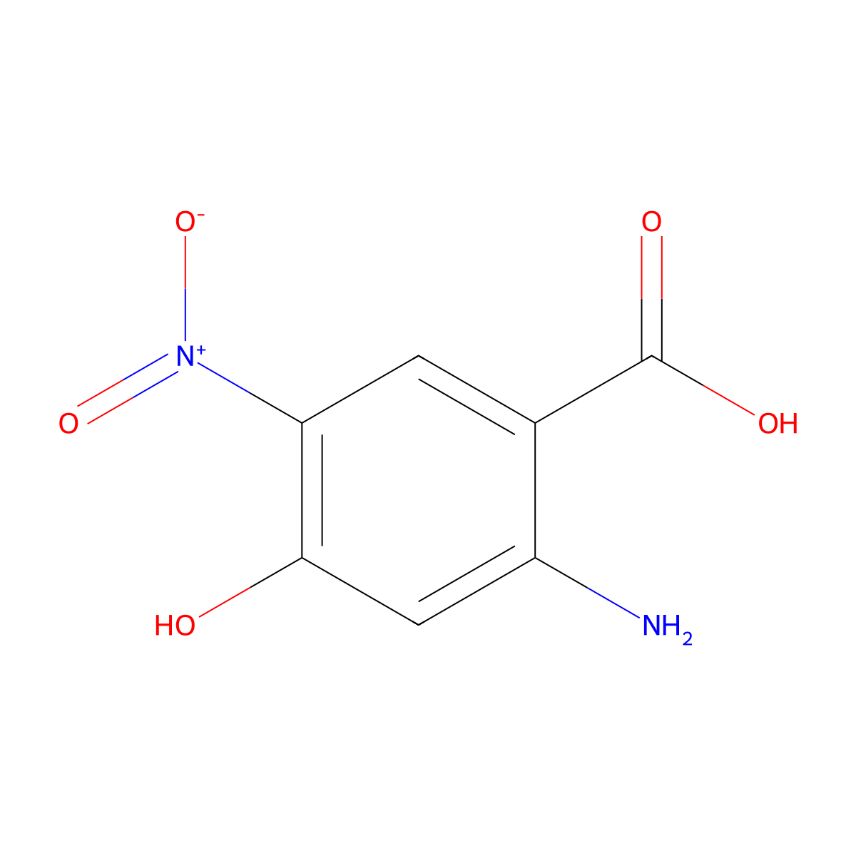 2-Amino-4-hydroxy-5-nitrobenzoic acid molecular structure, CAS 574738-65-1