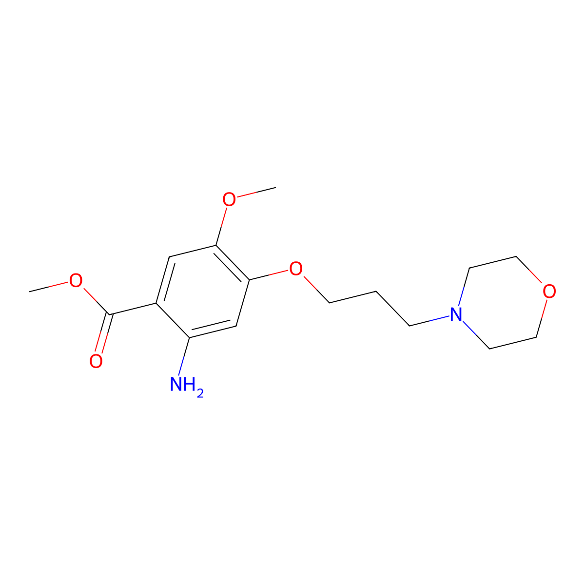 Benzoic acid, 2-amino-5-methoxy-4-[3-(4-morpholinyl)propoxy]-, methyl ester molecular structure, CAS 574738-67-3