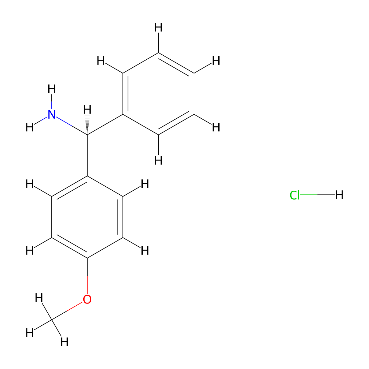 (S)-(4-Methoxyphenyl)(phenyl)methanamine HCl molecular structure, CAS 574744-04-0