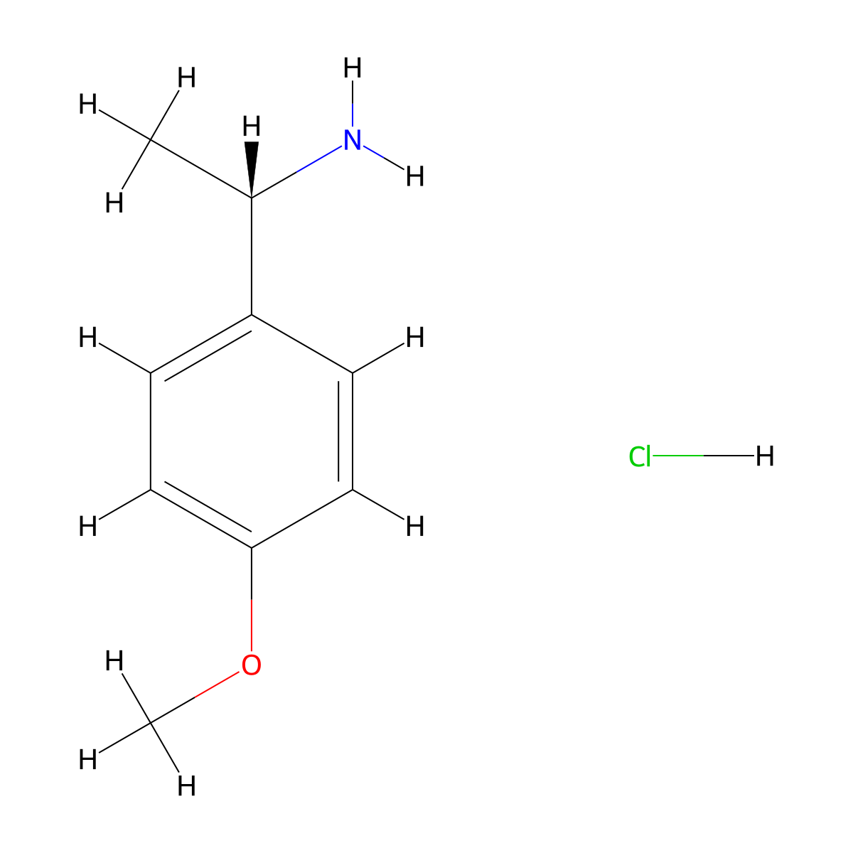 (S)-1-(4-Methoxyphenyl)ethanamine hydrochloride molecular structure, CAS 574744-39-1