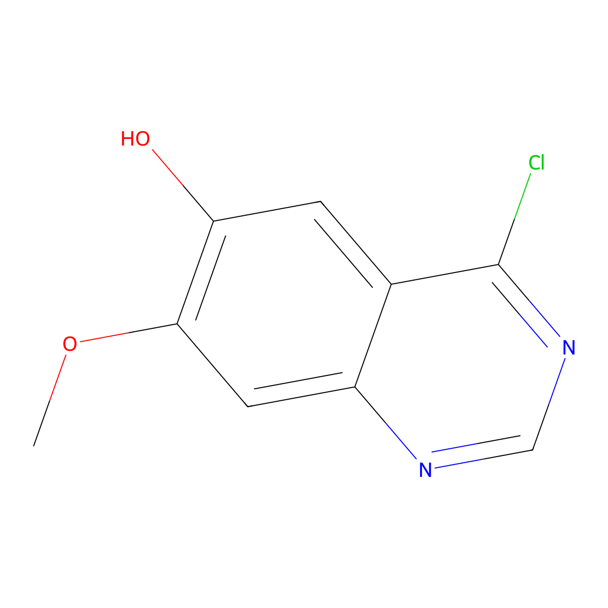 4-Chloro-7-methoxyquinazolin-6-ol molecular structure, CAS 574745-97-4
