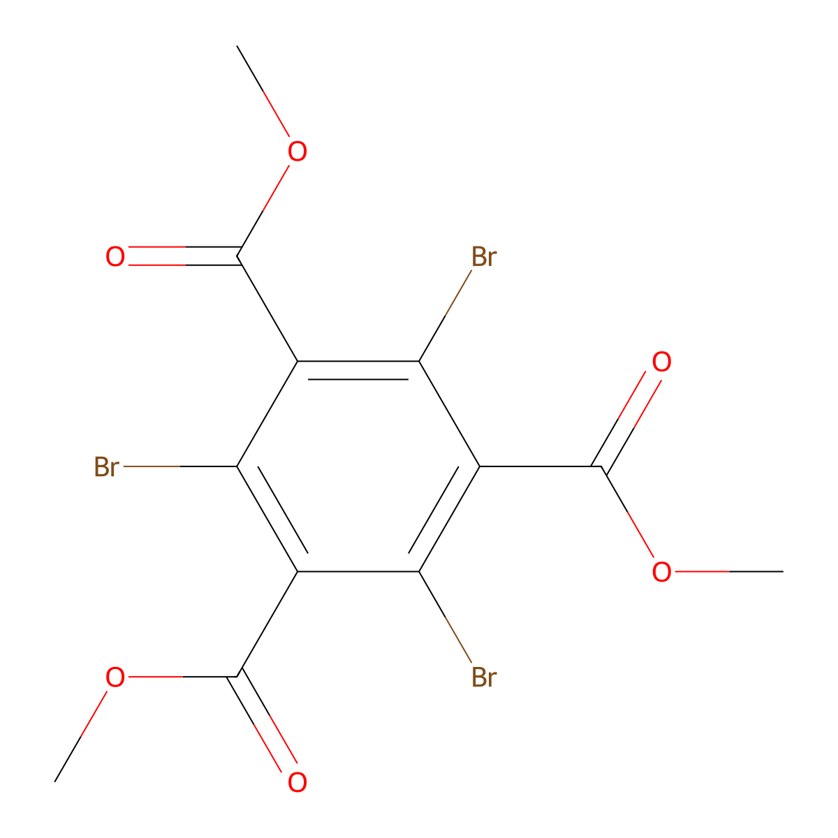 Trimethyl 2,4,6-tribromobenzene-1,3,5-tricarboxylate molecular structure, CAS 574747-52-7