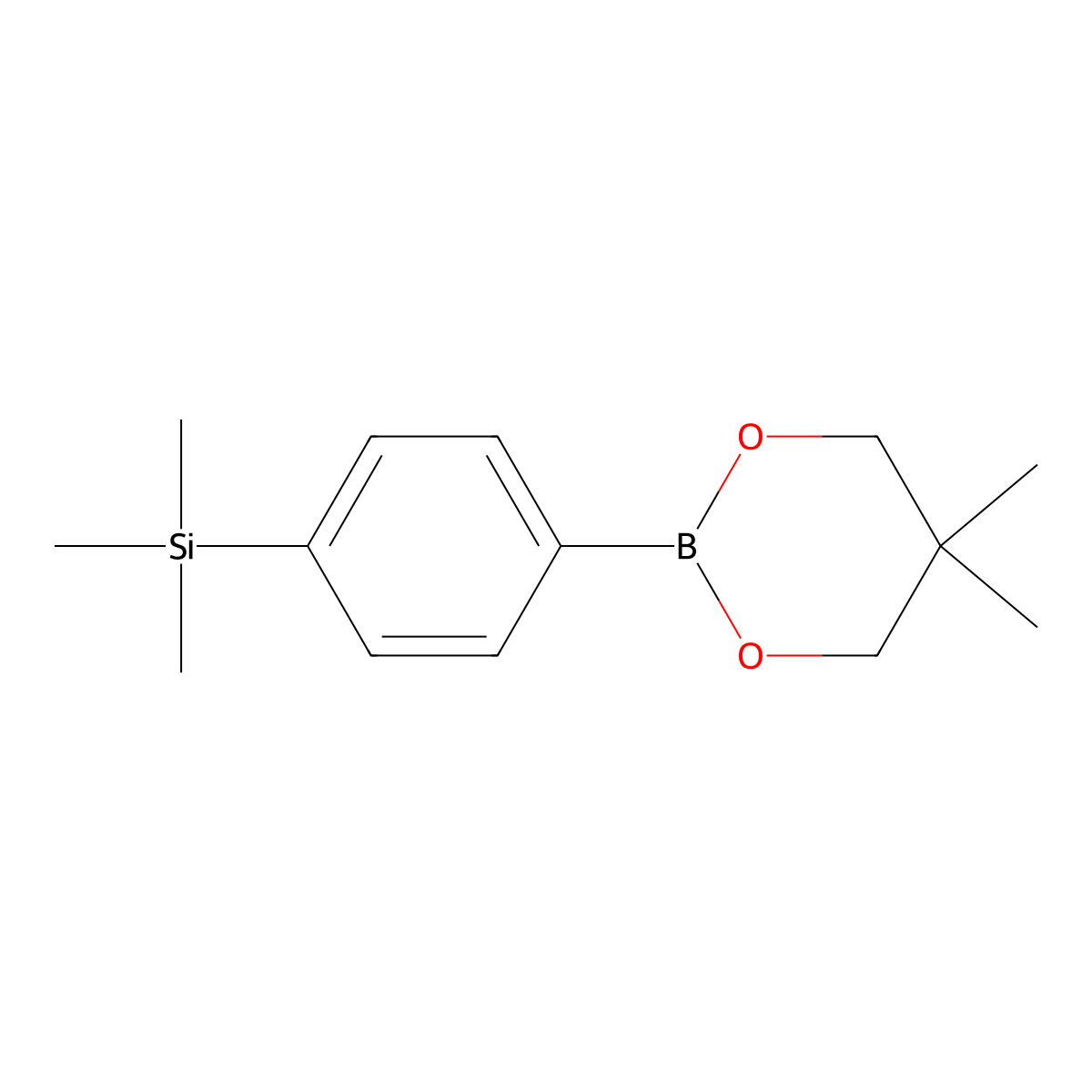 1,3,2-Dioxaborinane, 5,5-dimethyl-2-[4-(trimethylsilyl)phenyl]- molecular structure, CAS 574755-28-5