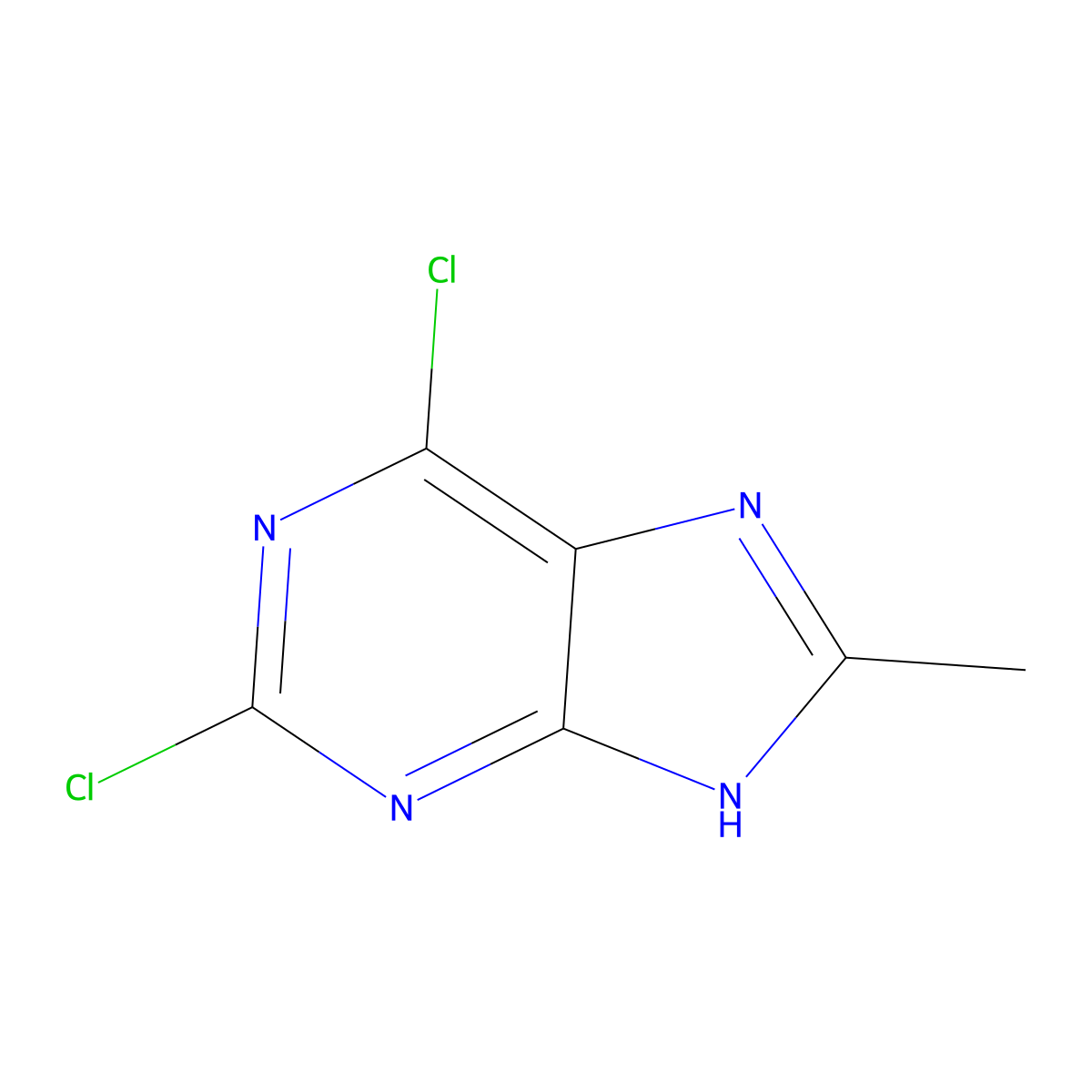 2,6-Dichloro-8-methyl-9H-purine molecular structure, CAS 57476-37-6