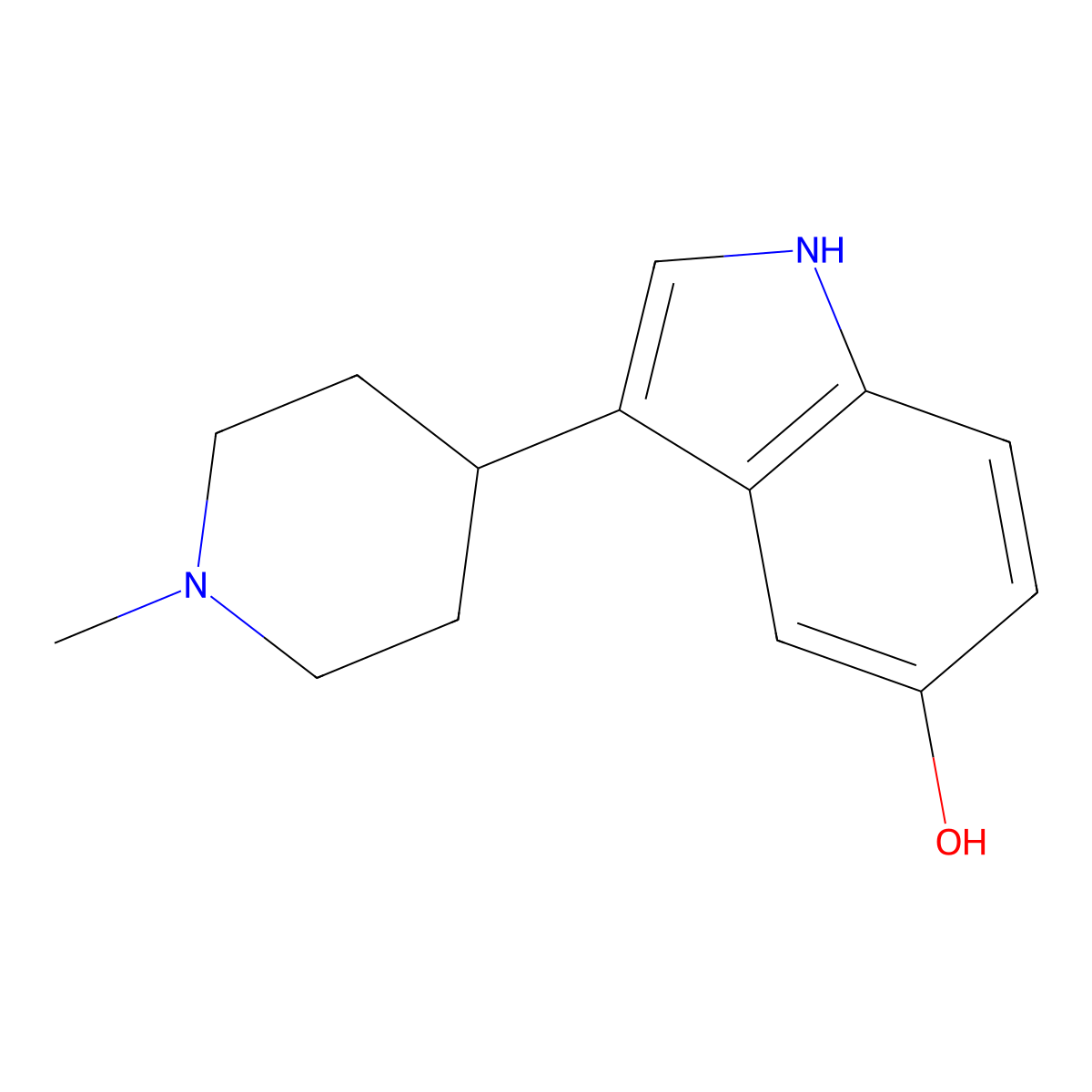 3-(1-Methyl-4-piperidinyl)-1H-indol-5-ol molecular structure, CAS 57477-39-1