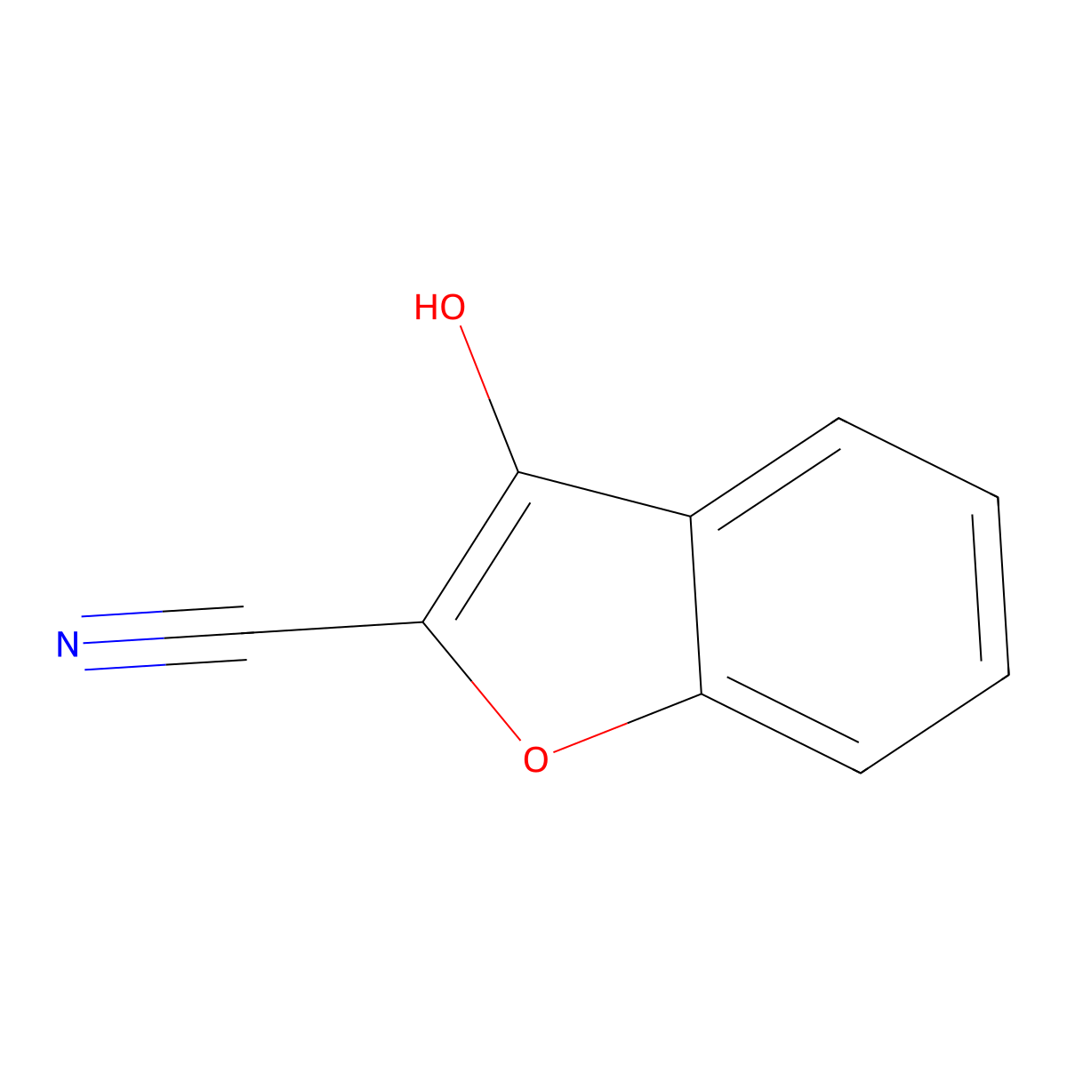 3-Hydroxy-1-benzofuran-2-carbonitrile molecular structure, CAS 57477-68-6
