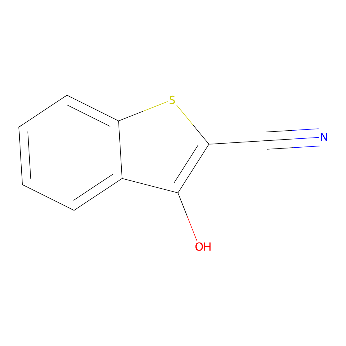 3-Hydroxy-1-benzothiophene-2-carbonitrile molecular structure, CAS 57477-69-7