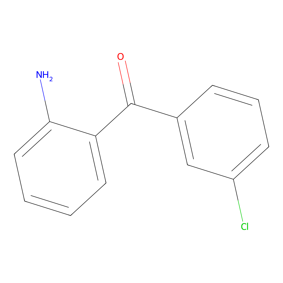 Methanone, (2-aminophenyl)(3-chlorophenyl)- molecular structure, CAS 57479-65-9
