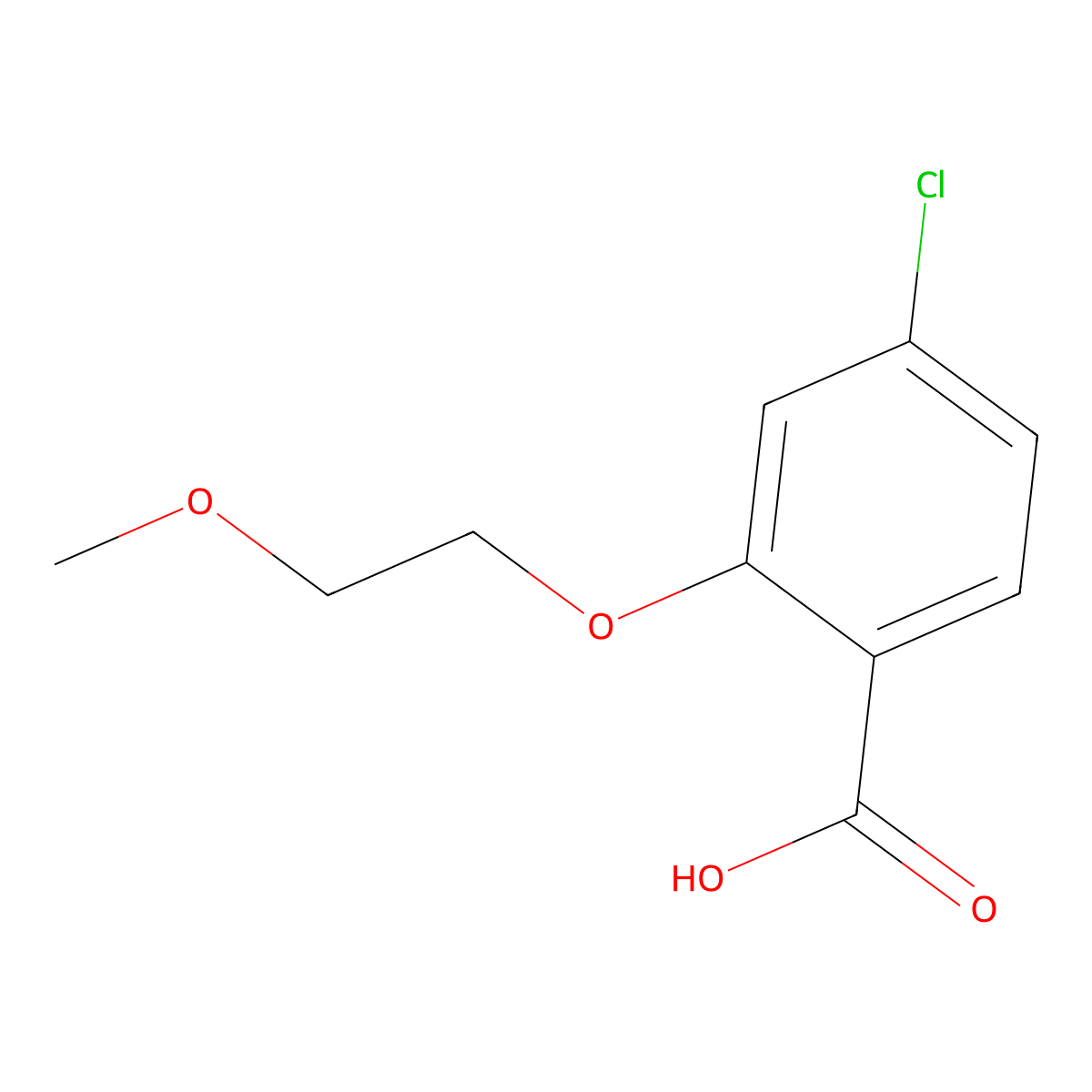 4-Chloro-2-(2-methoxyethoxy)benzoic acid molecular structure, CAS 57479-72-8