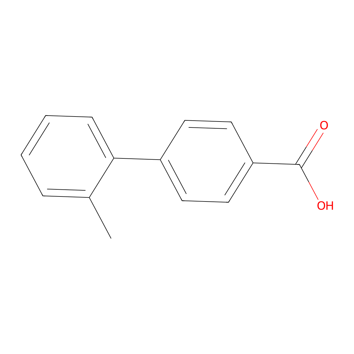 2'-Methyl-biphenyl-4-carboxylic acid molecular structure, CAS 5748-43-6