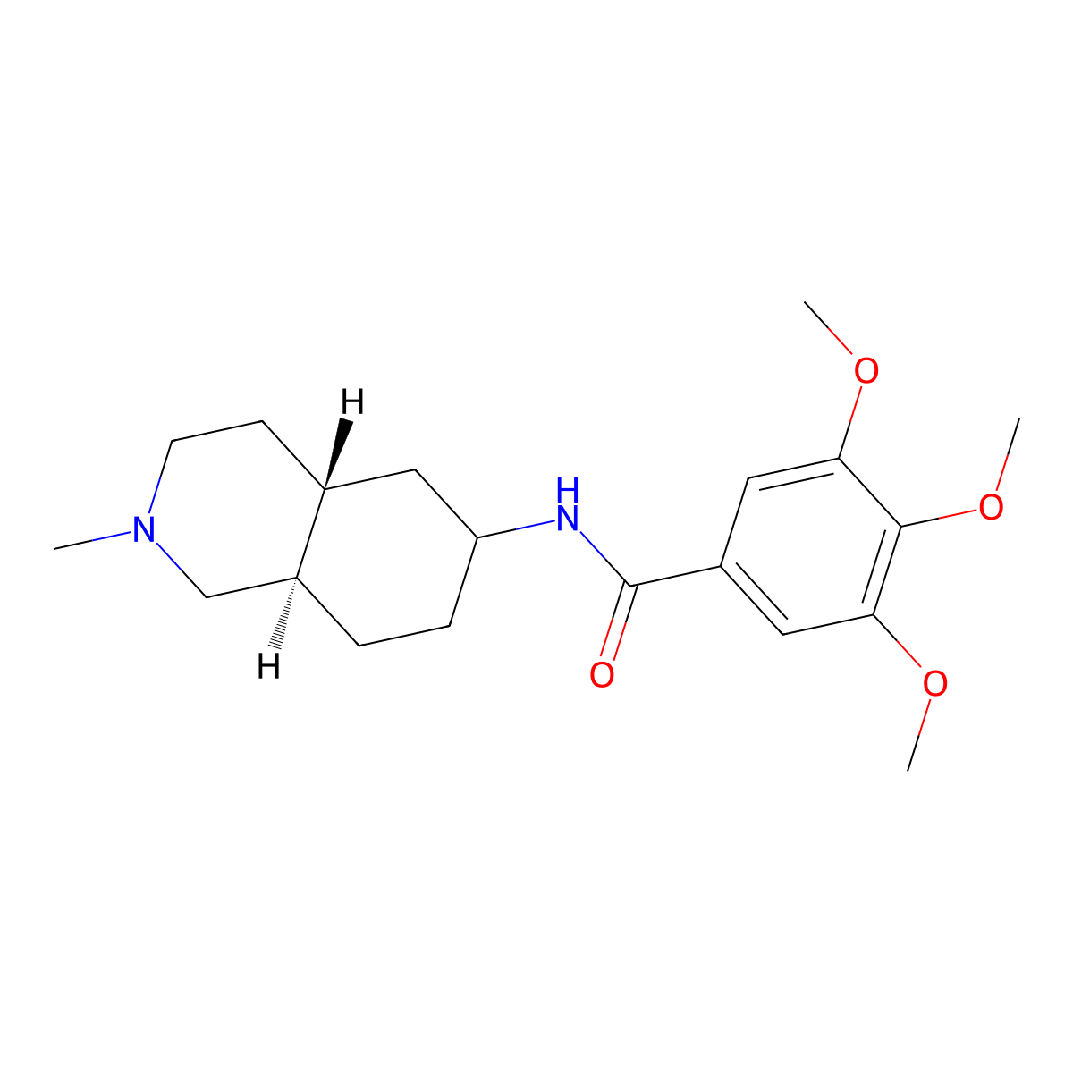 Benzamide, N-(decahydro-2-methylisoquinolin-6-yl)-3,4,5-trimethoxy-, (E)- molecular structure, CAS 57483-92-8