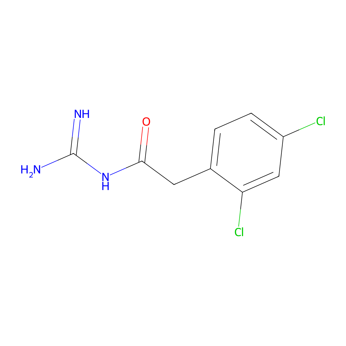 N-(diaminomethylidene)-2-(2,4-dichlorophenyl)acetamide molecular structure, CAS 57486-50-7