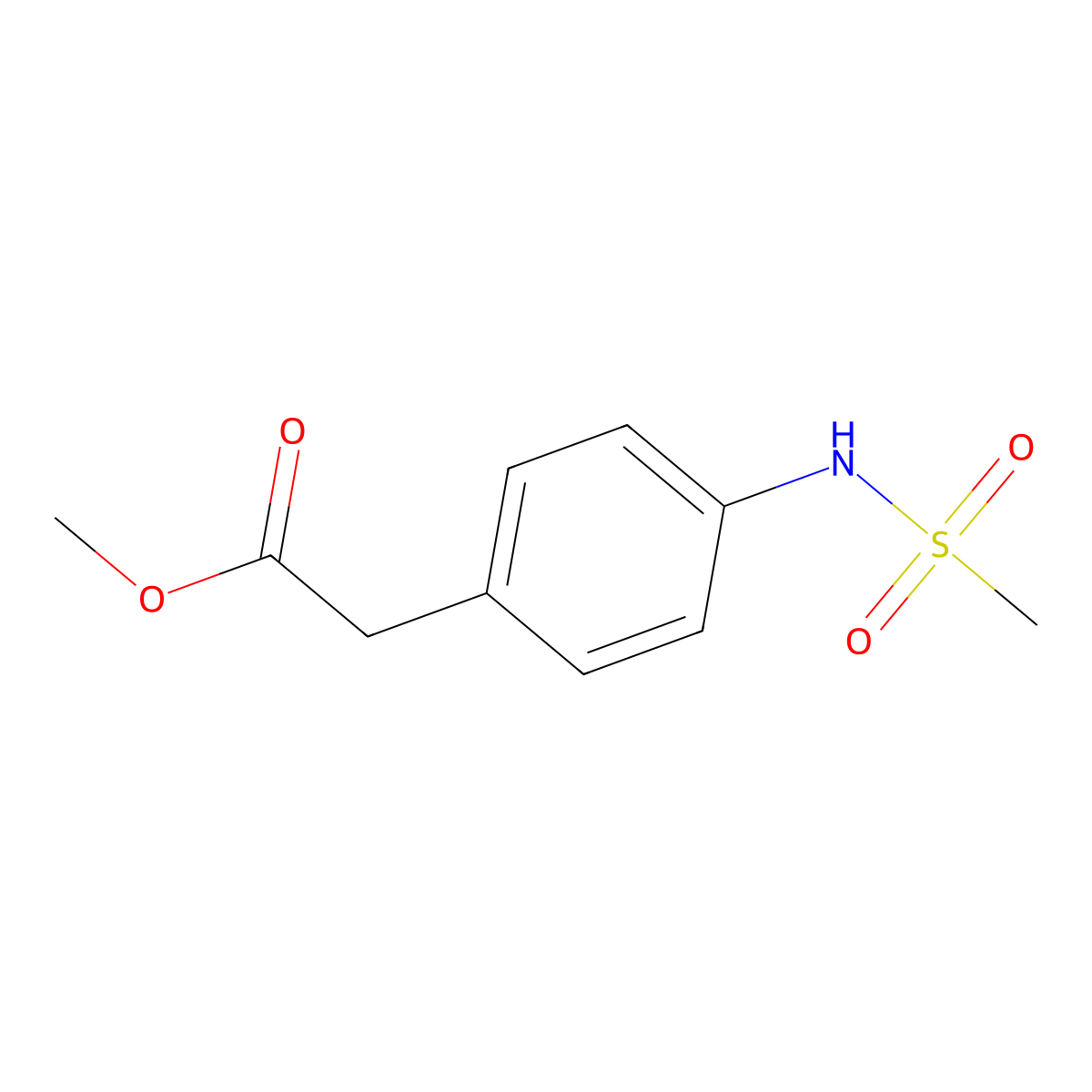 Methyl 2-[4-(Methylsulfonamido)phenyl]acetate molecular structure, CAS 57486-70-1