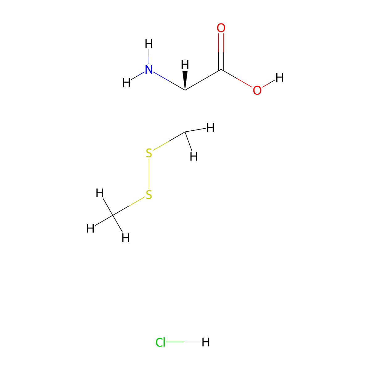 (2R)-2-amino-3-(methyldisulfanyl)propanoic acid hydrochloride molecular structure, CAS 57488-34-3
